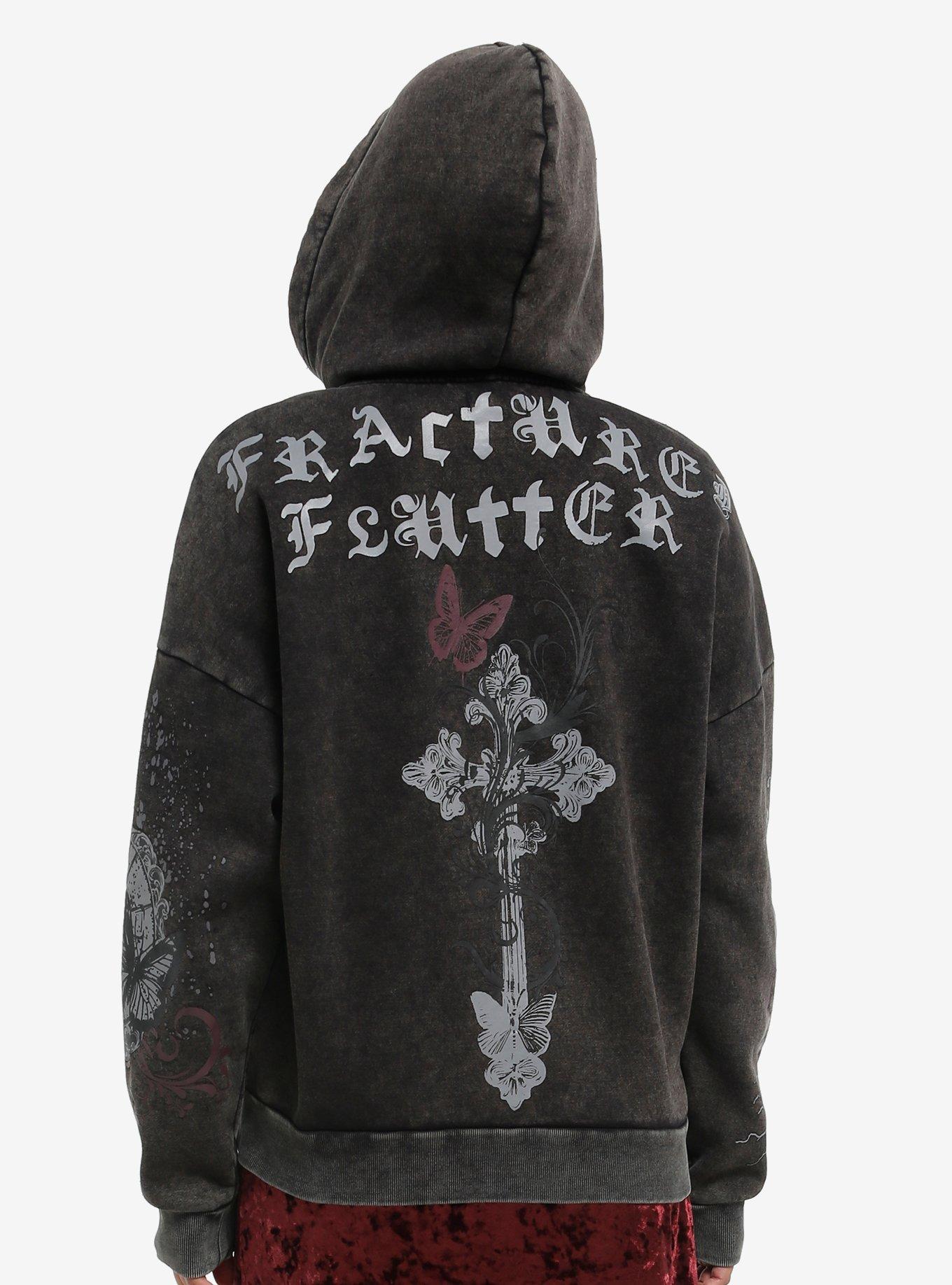 Social Collision Butterfly & Cross Girls Hoodie, , hi-res