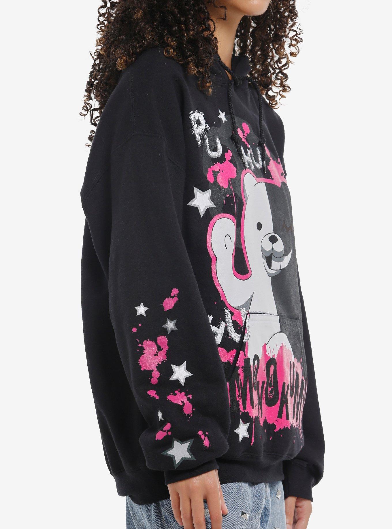 Danganronpa Monokuma Jumbo Print Hoodie, HOT PINK, alternate