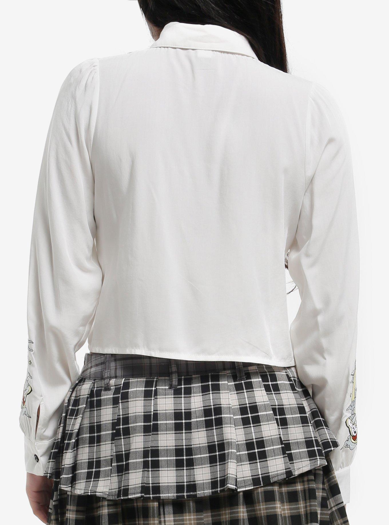 Thorn & Fable Moth & Moon Girls Woven Top, , alternate