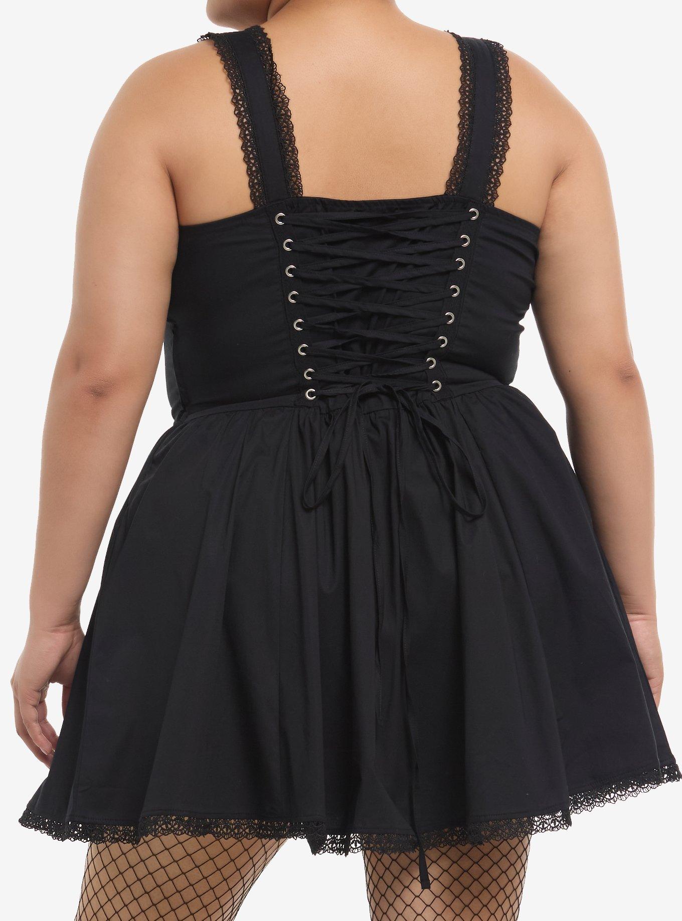 Social Collision Black Corset Mini Dress Plus Size, , hi-res