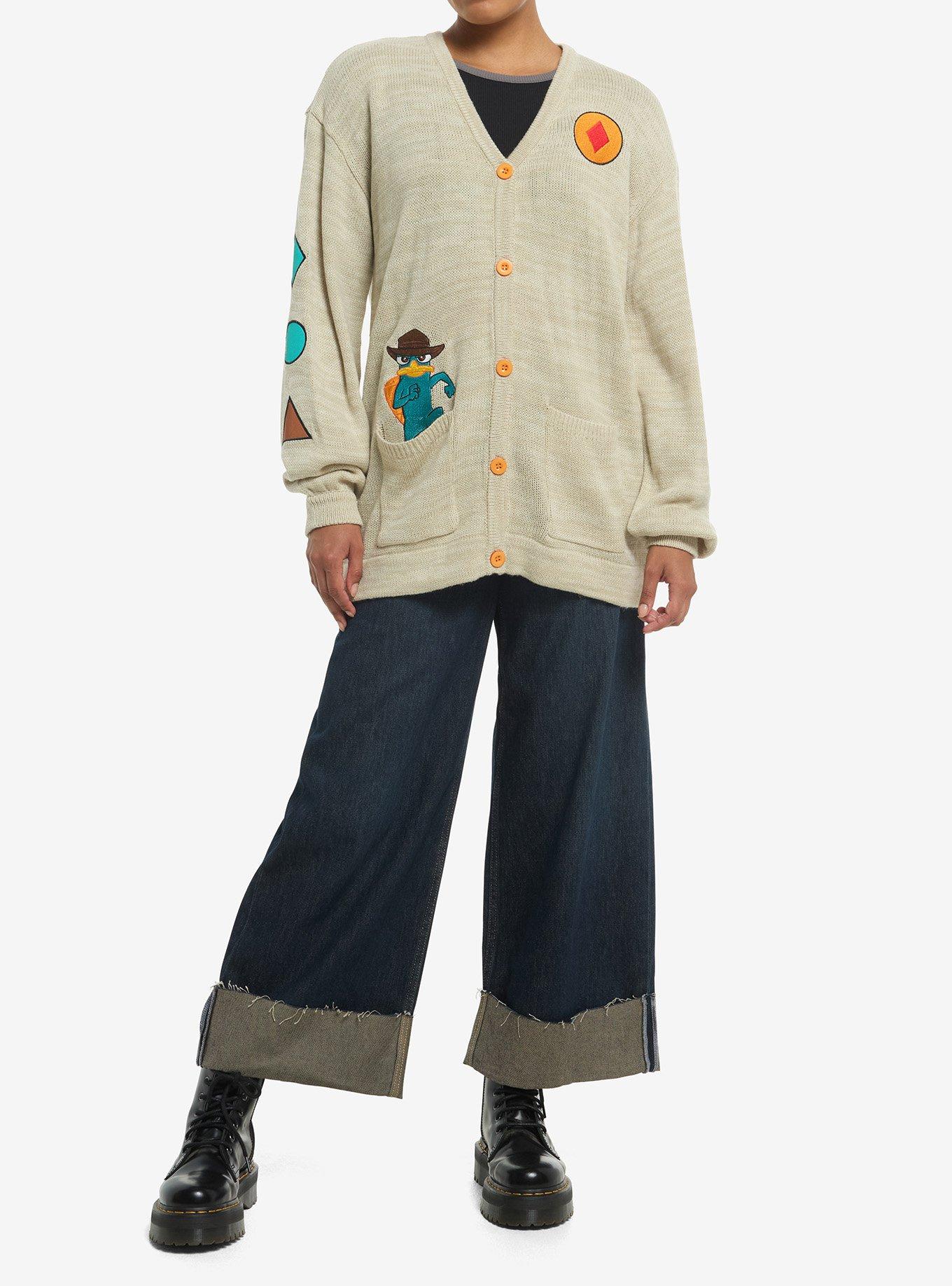 Phineas And Ferb Fireside Girls Embroidered Girls Cardigan, MULTI, alternate