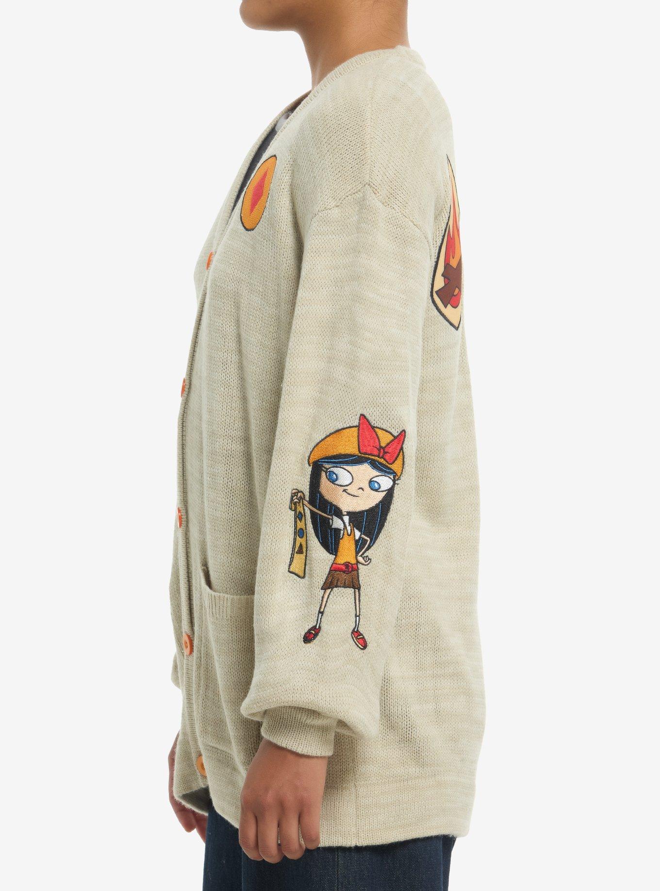 Phineas And Ferb Fireside Girls Embroidered Girls Cardigan, MULTI, alternate
