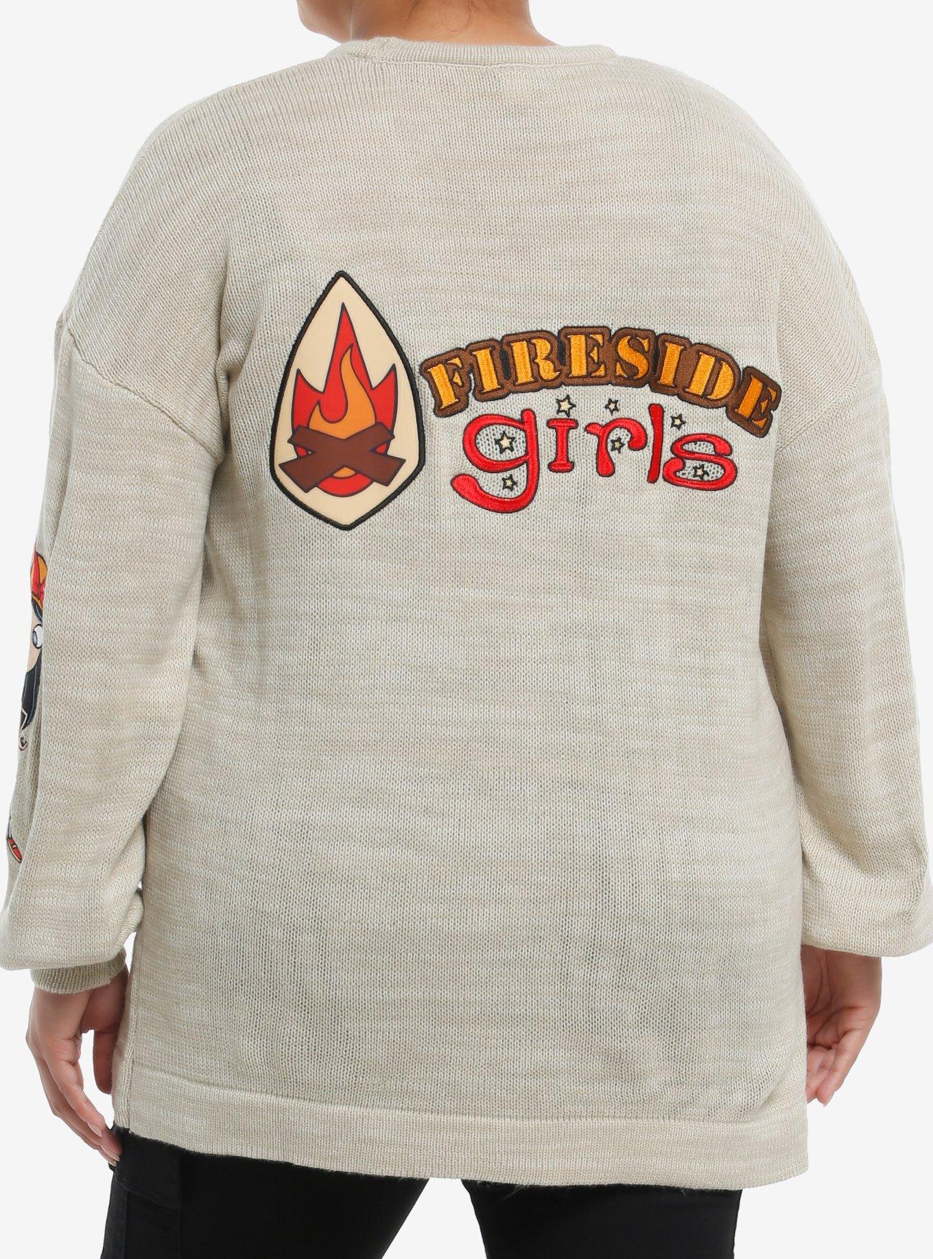 Phineas And Ferb Fireside Girls Embroidered Girls Cardigan Plus Size, , hi-res