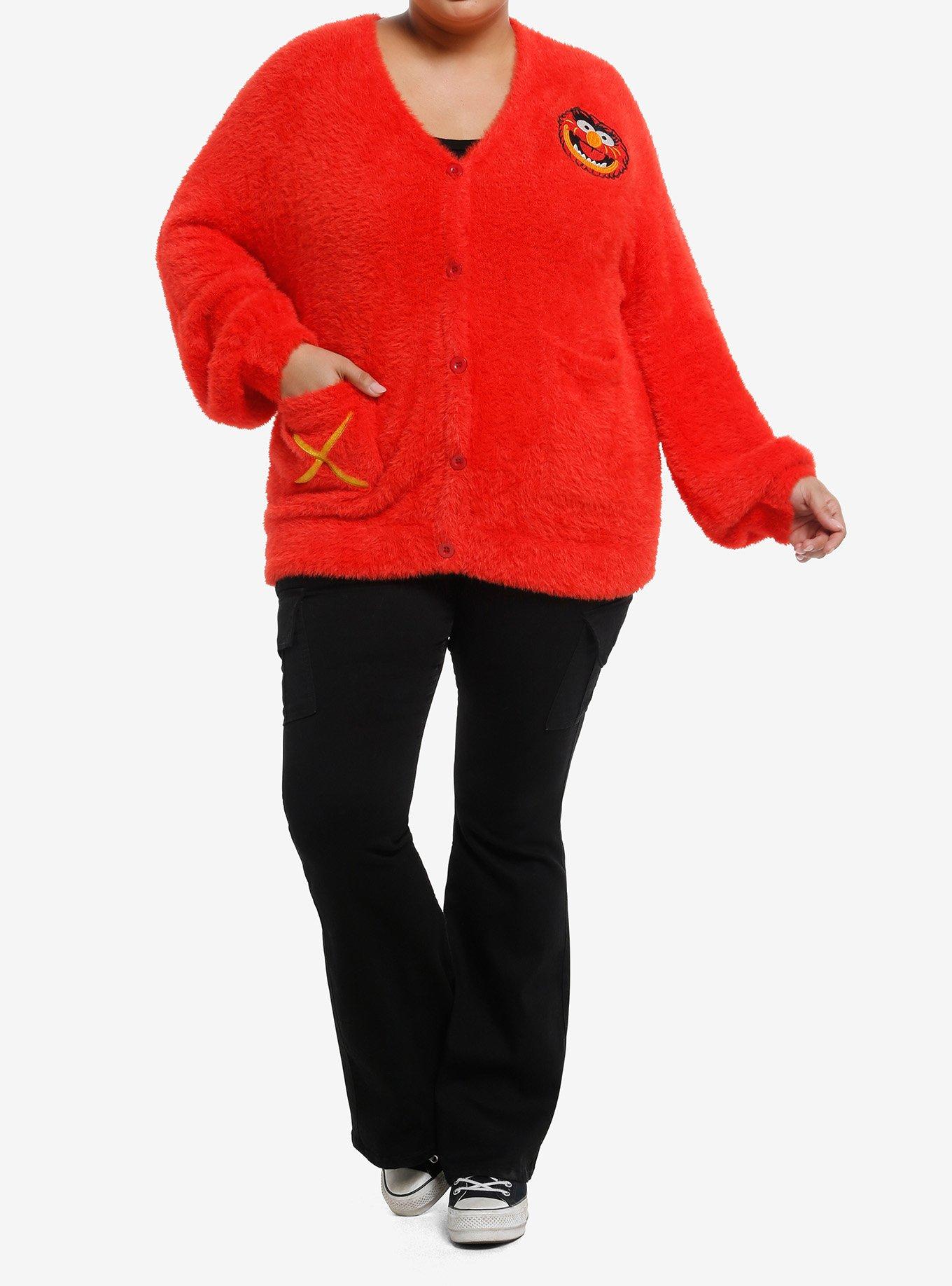 The Muppets Animal Fuzzy Girls Cardigan Plus Size, MULTI, alternate