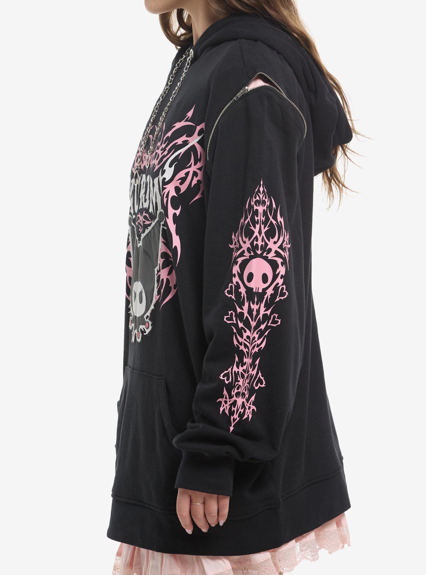 Kuromi Metal Girls Oversized Hoodie, MULTI, alternate