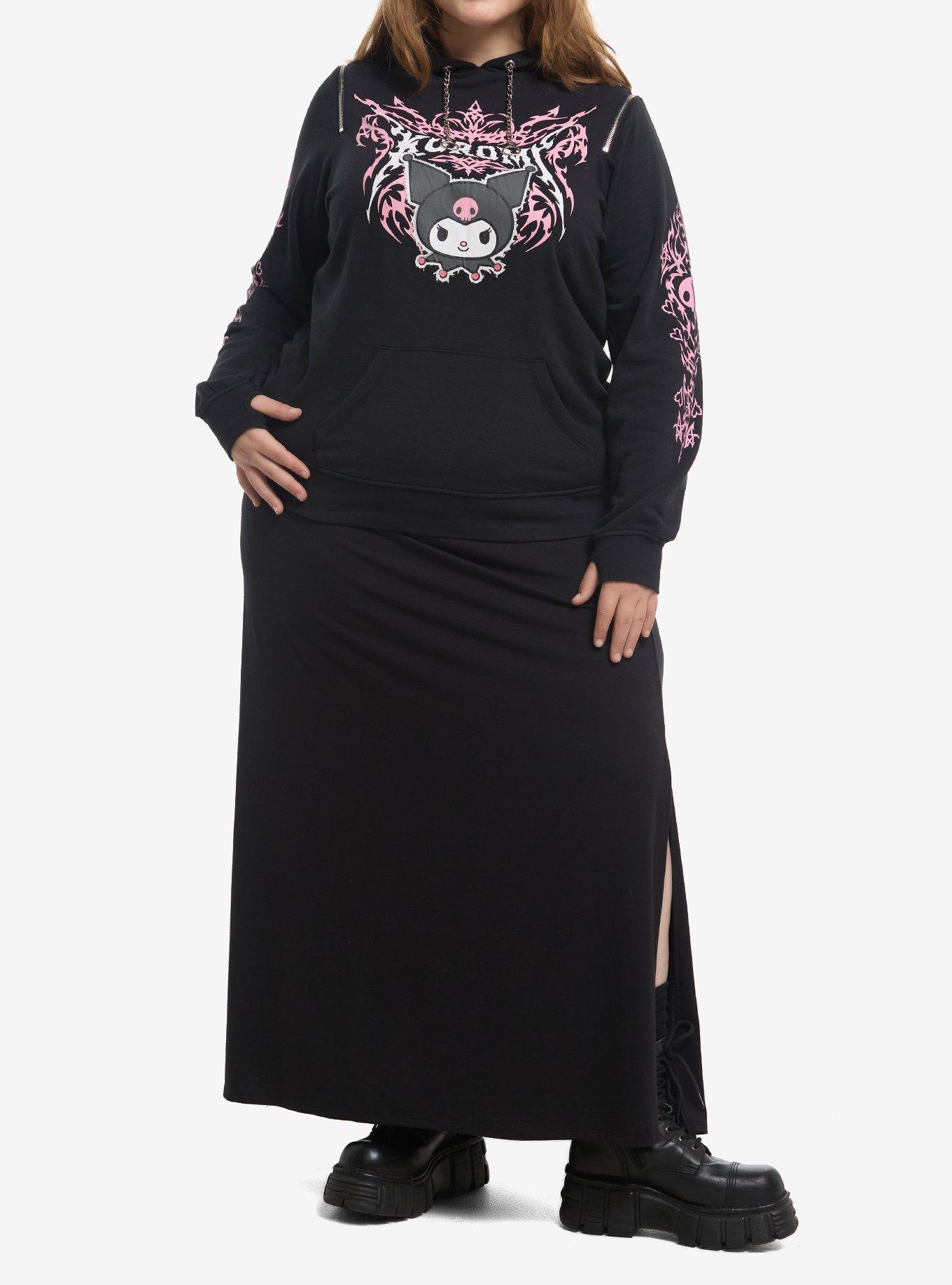 Kuromi Metal Girls Oversized Hoodie Plus Size, , hi-res