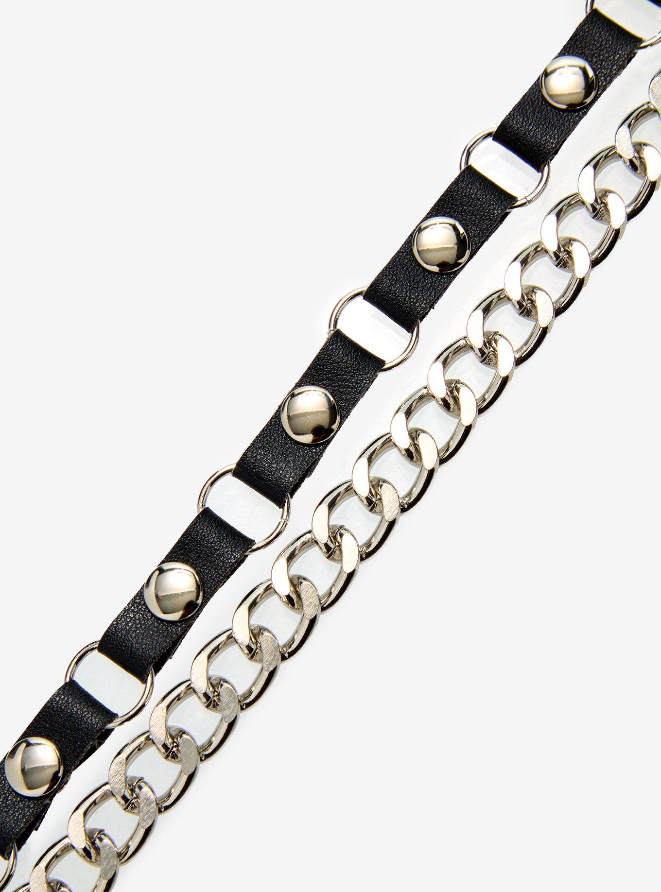 Split Chain & Faux Leather 18 Inch Wallet Chain, , alternate