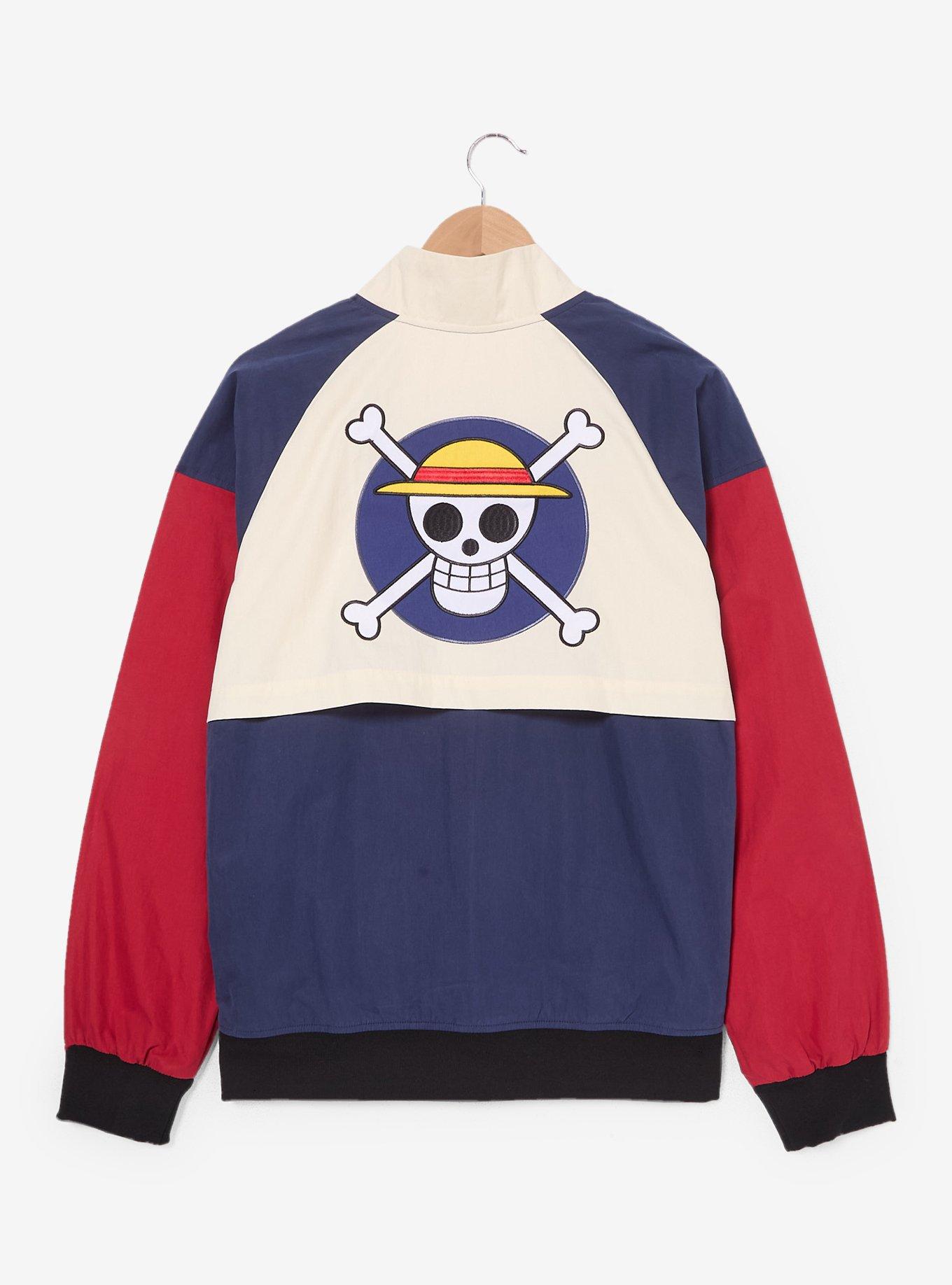 One Piece Jolly Roger Color Block Windbreaker - BoxLunch Exclusive, , hi-res