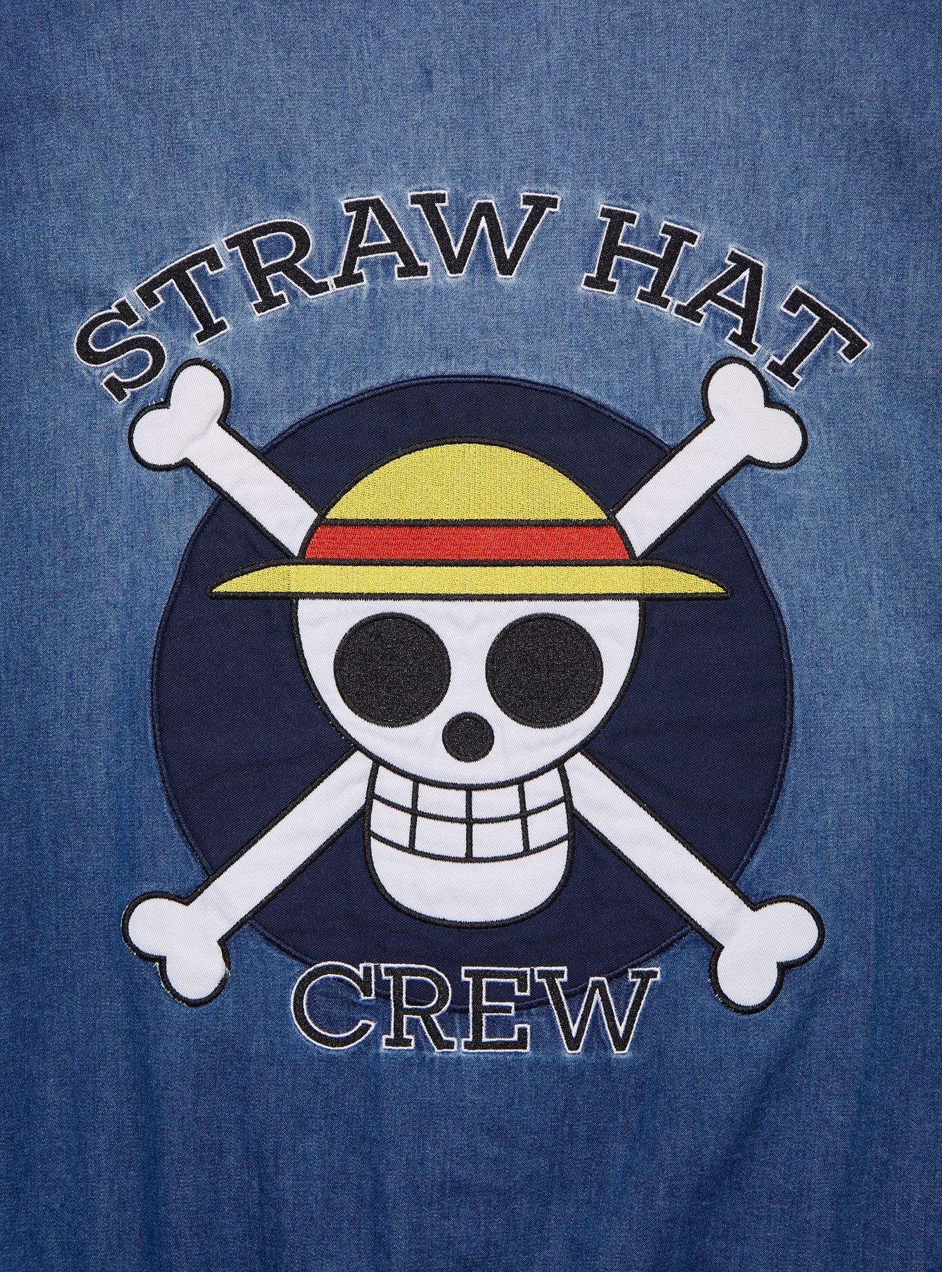 One Piece Jolly Roger Bomber Jacket &mdash; BoxLunch Exclusive, DENIM, alternate