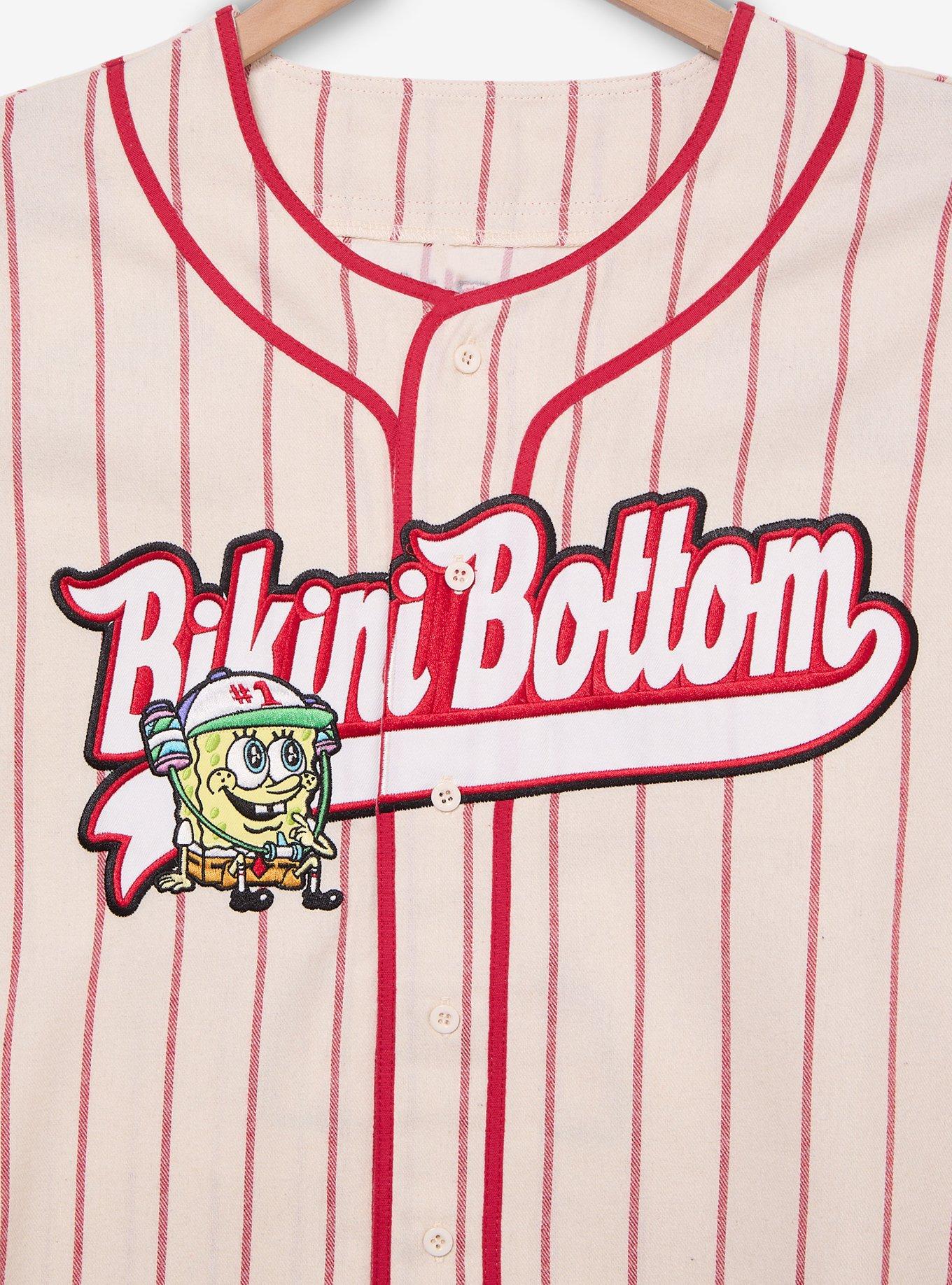 SpongeBob SquarePants Bikini Bottom Striped Baseball Jersey - BoxLunch Exclusive, OFF WHITE, alternate