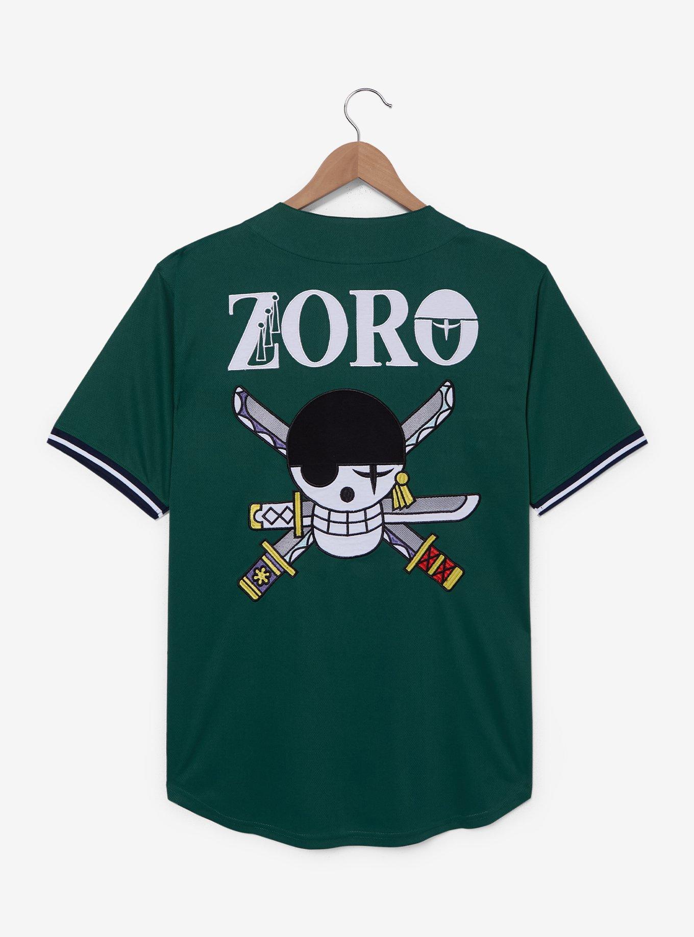 One Piece Straw Hat Crew Zoro Baseball Jersey &mdash; BoxLunch Exclusive, , hi-res