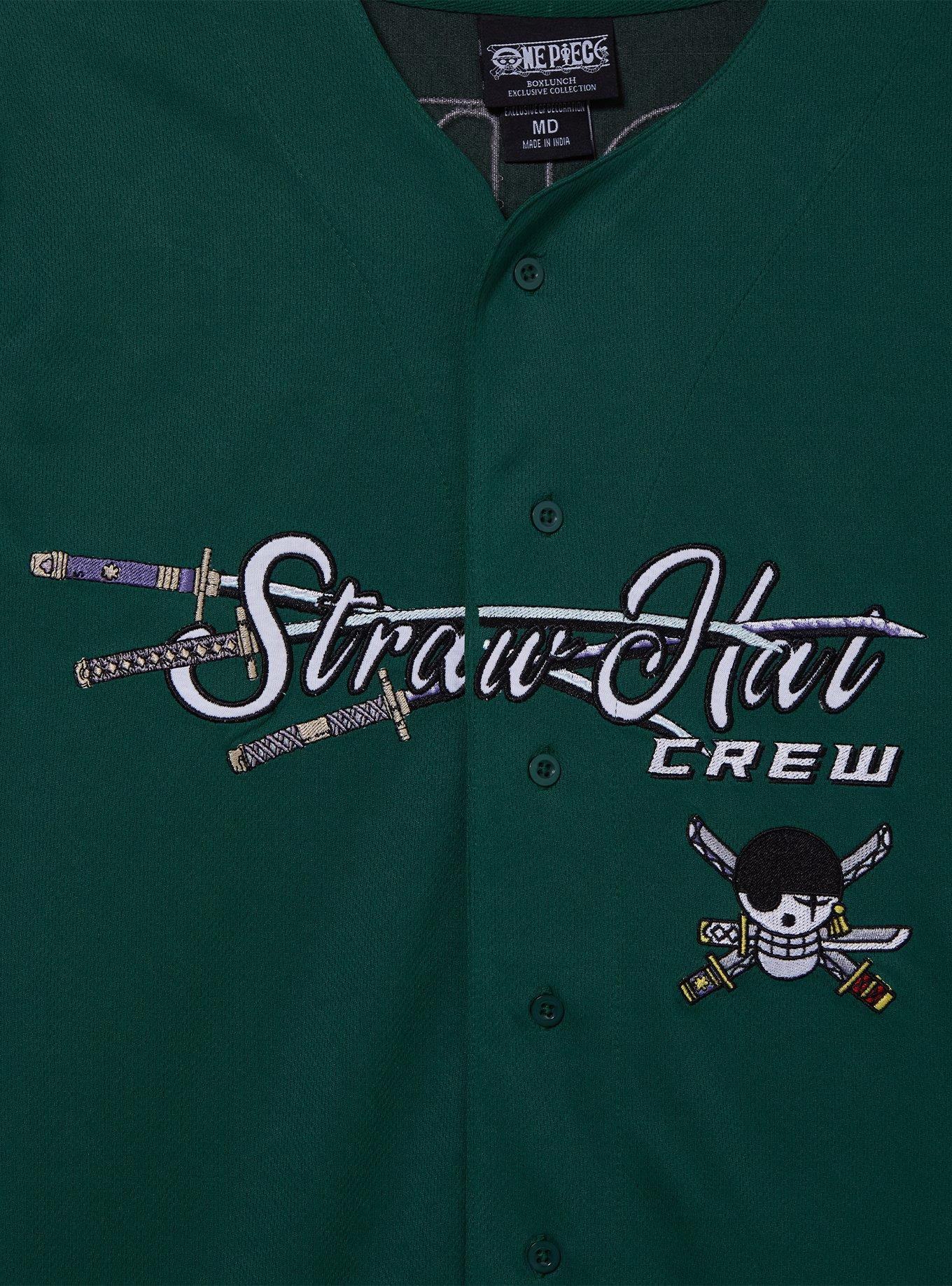One Piece Straw Hat Crew Zoro Baseball Jersey &mdash; BoxLunch Exclusive, BLACK, alternate