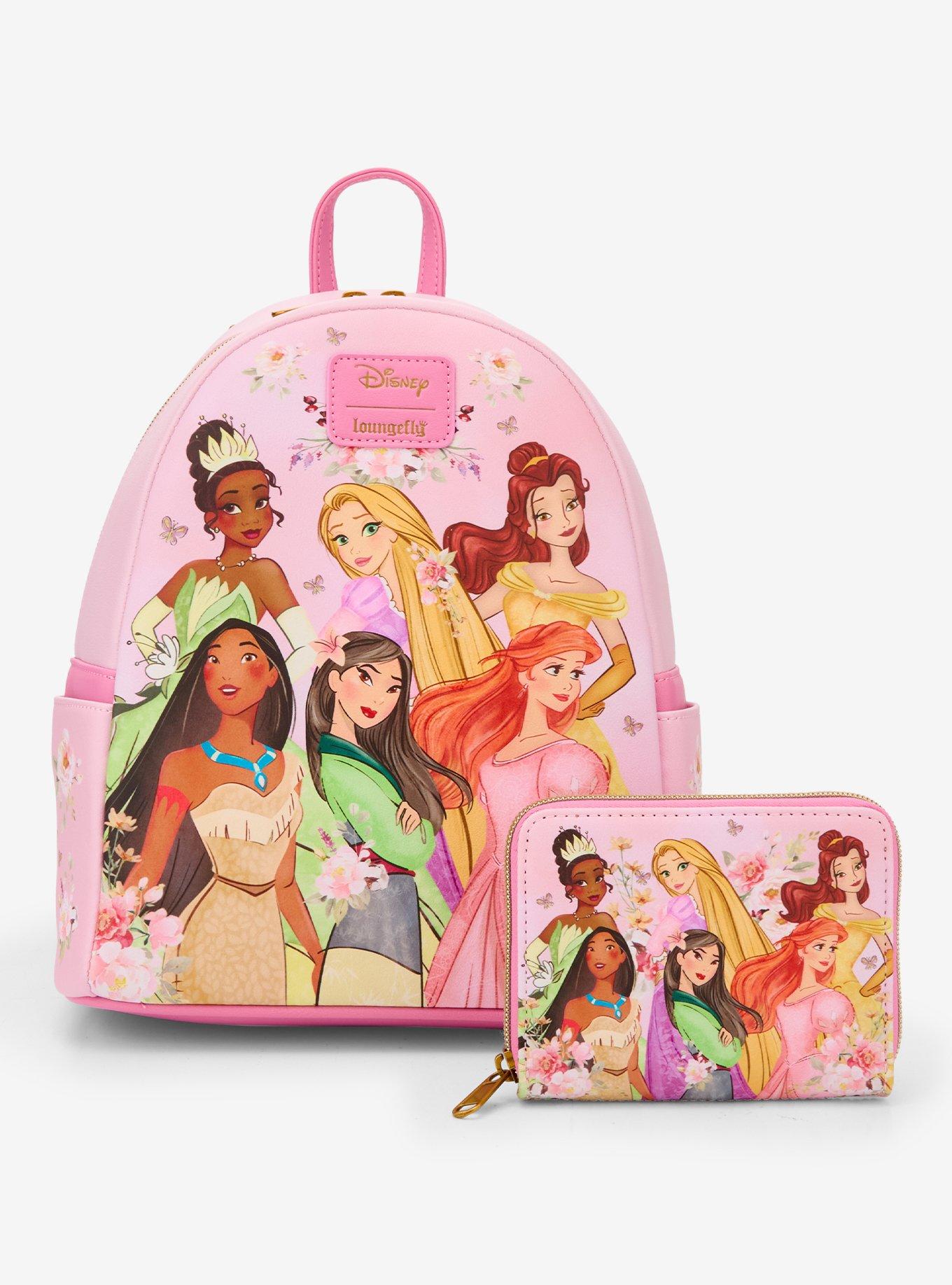 Loungefly Disney Princess Group Pink Mini Zipper Wallet, , alternate