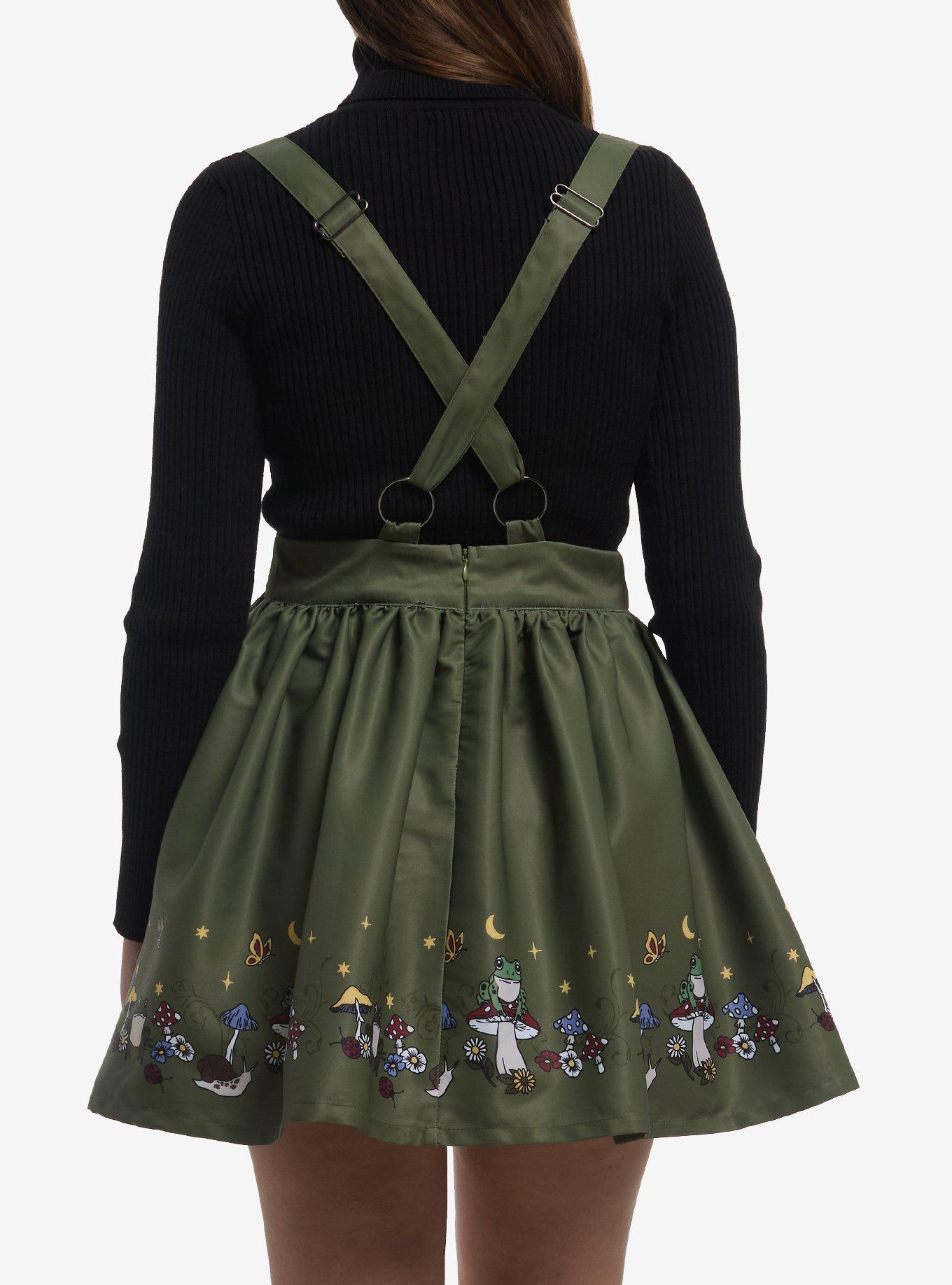 Thorn & Fable Frogs & Mushrooms Skirtall, GREEN, alternate