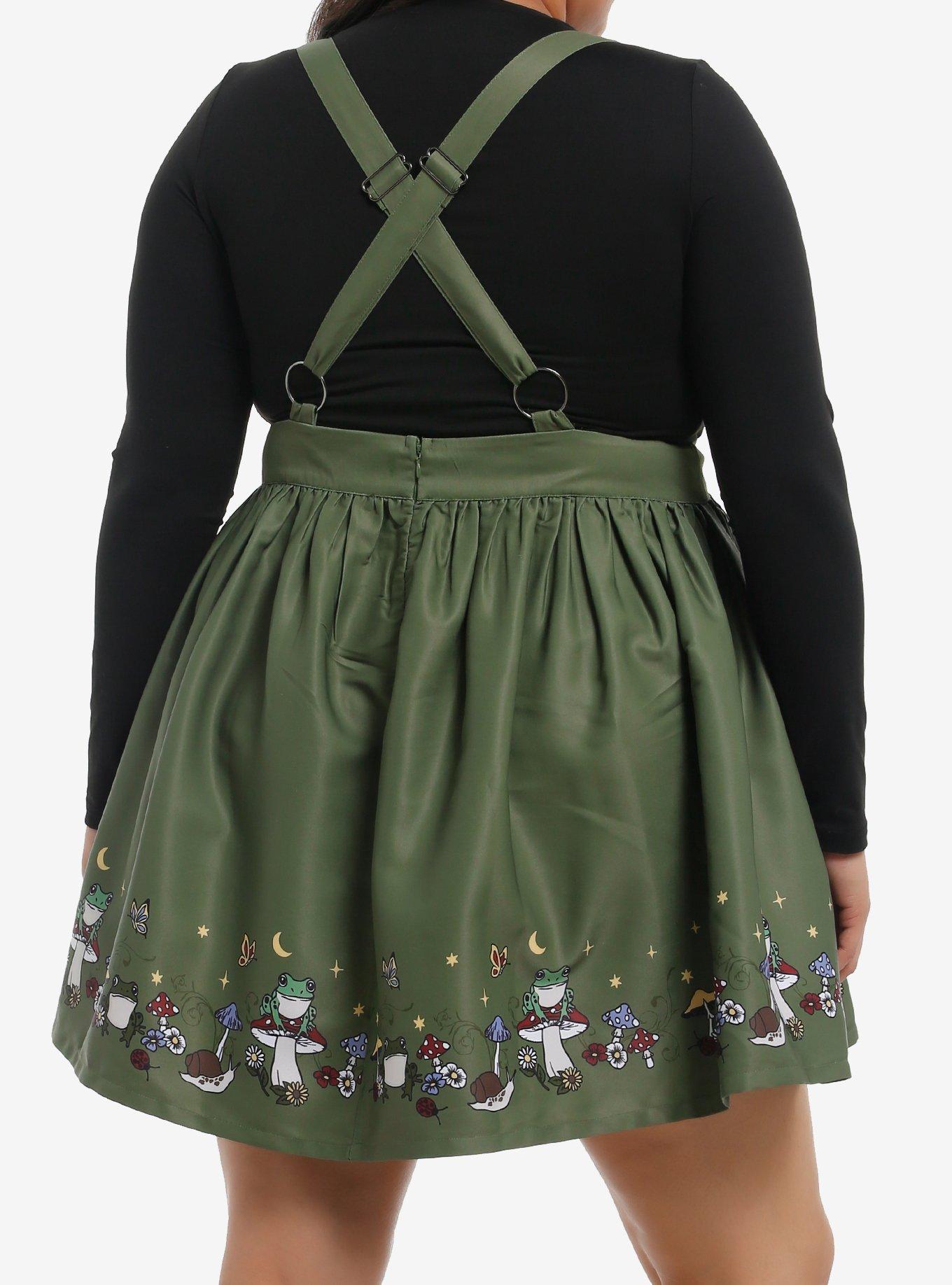 Thorn & Fable Frogs & Mushrooms Skirtall Plus Size, , hi-res