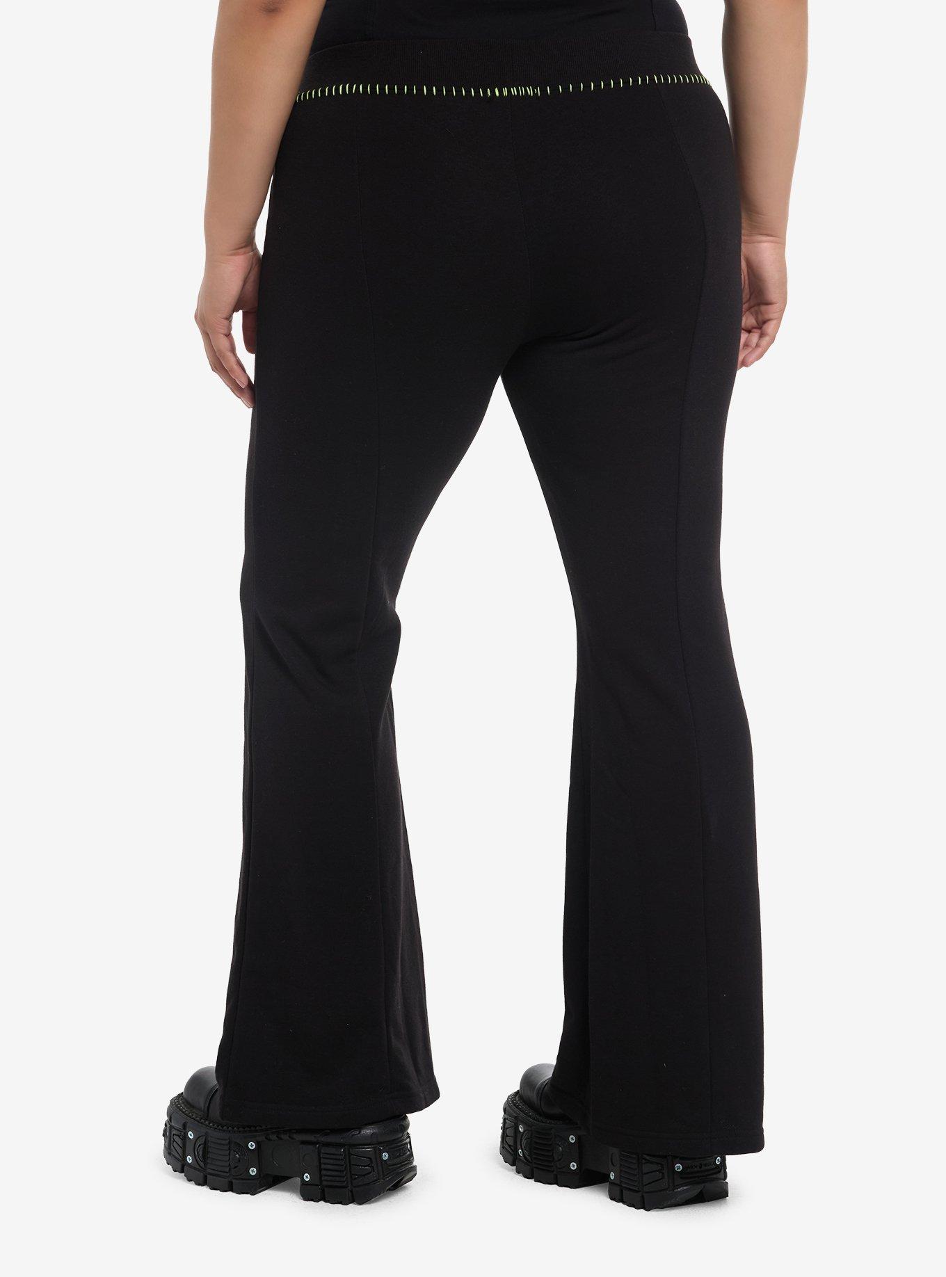 Purple Skeleton Stitch Girls Flare Lounge Pants Plus Size, , hi-res