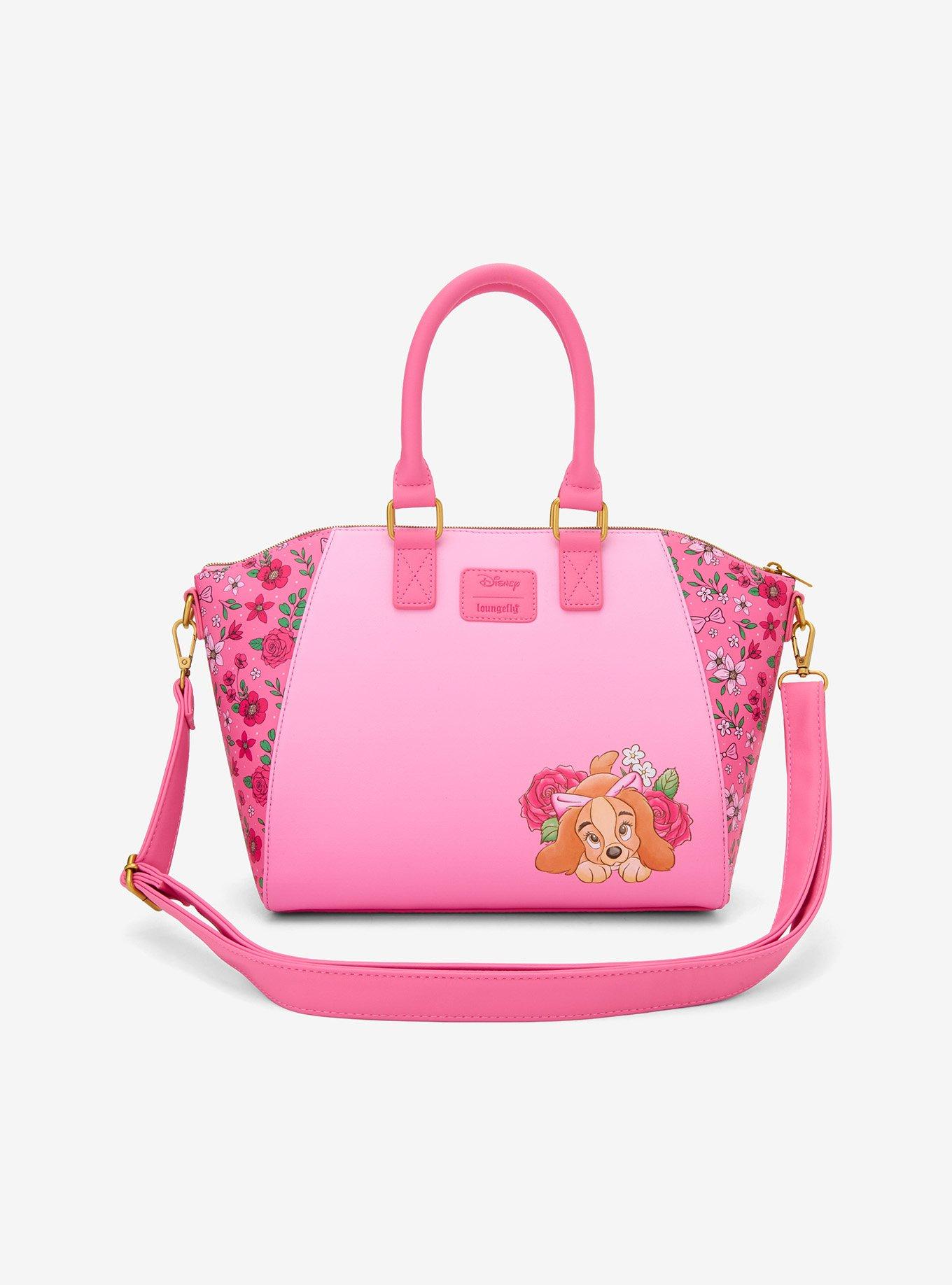 Loungefly Disney Lady And The Tramp Pink Present Satchel Bag, , alternate