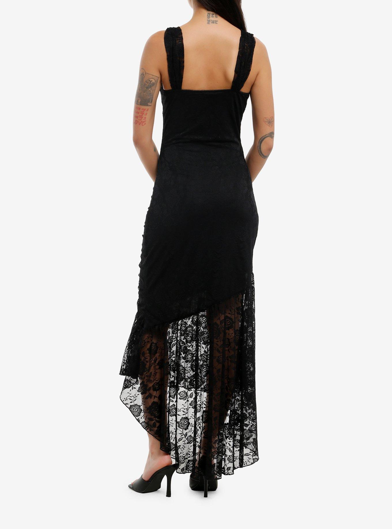 Cosmic Aura Black Lace Mermaid Midaxi Dress, , hi-res