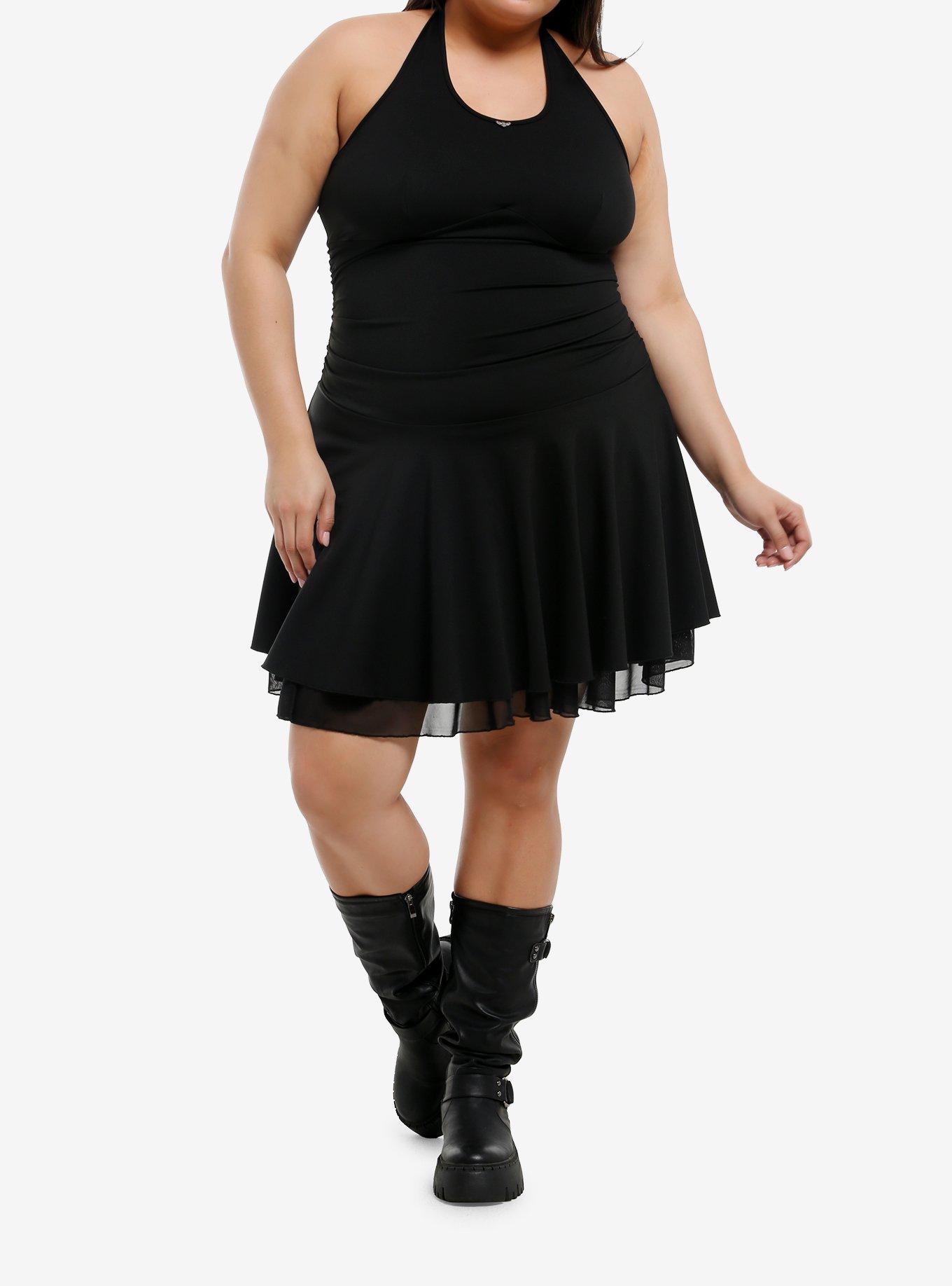Cosmic Aura Death Moth Halter Dress Plus Size, , hi-res