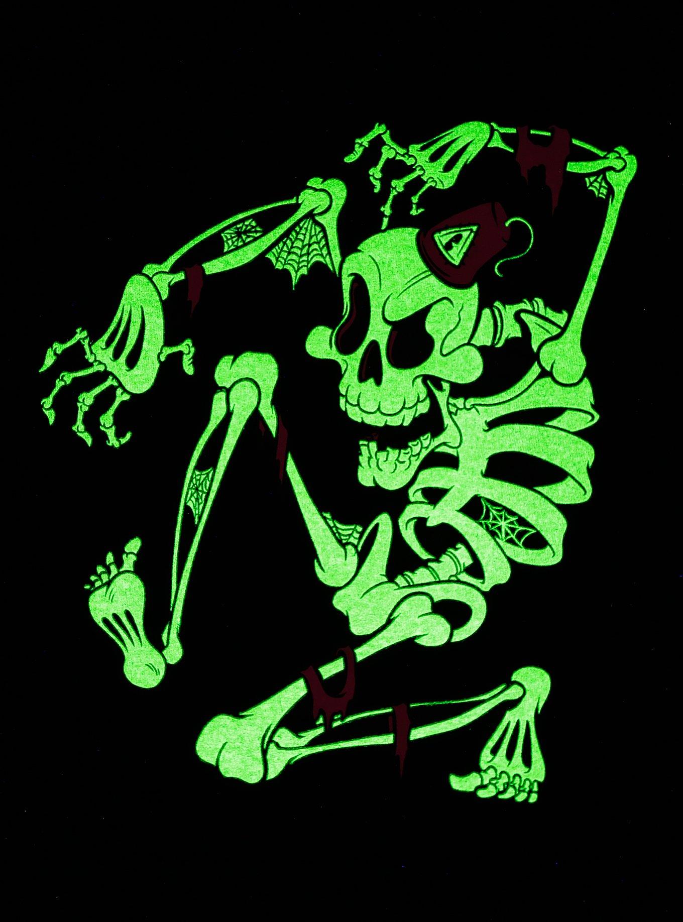 Spicy Donut Glow-In-The-Dark Skeleton T-Shirt, , hi-res