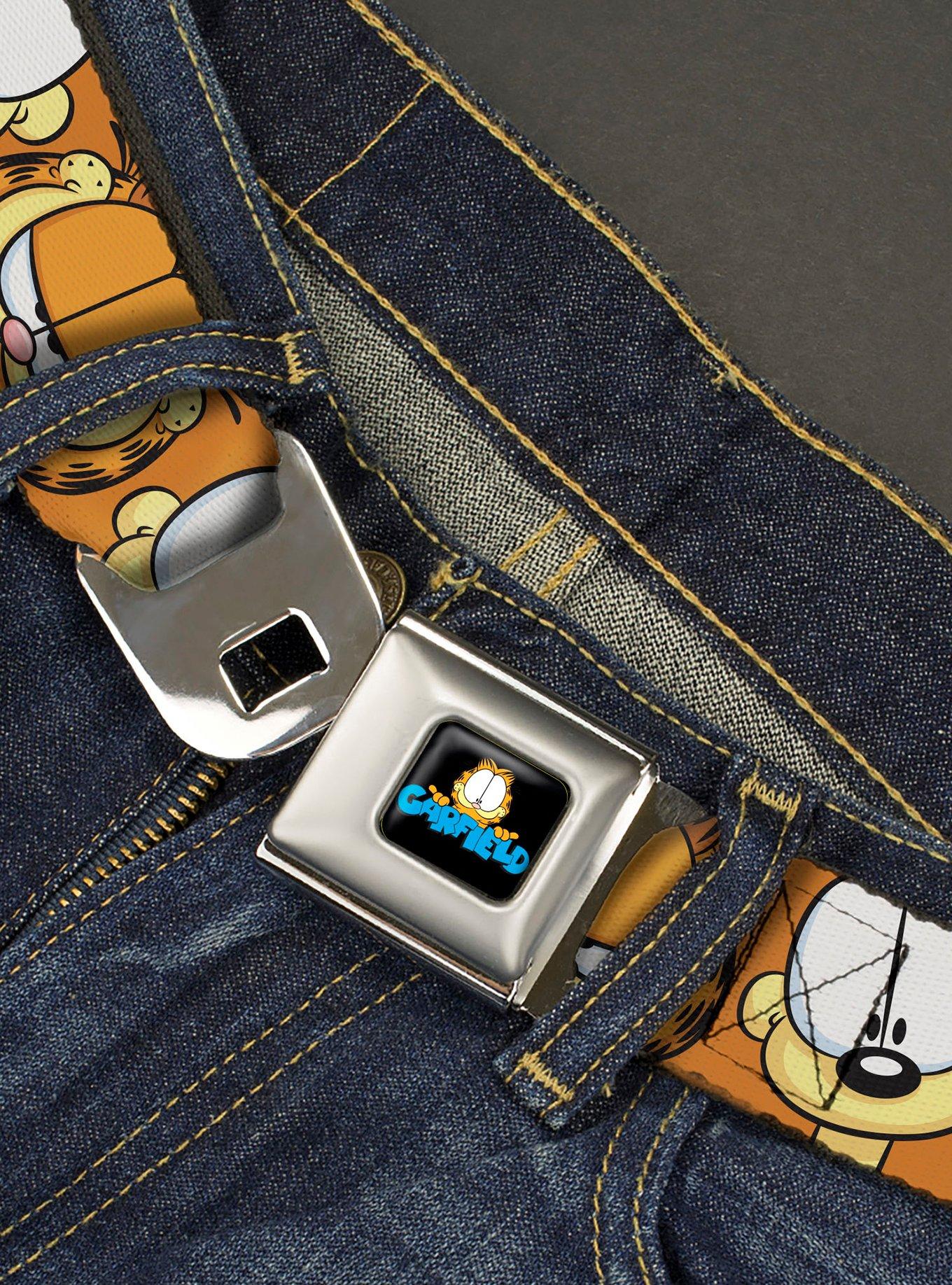 Garfield and Odie Faces Close Up Seatbelt Buckle Belt, ORANGE, alternate