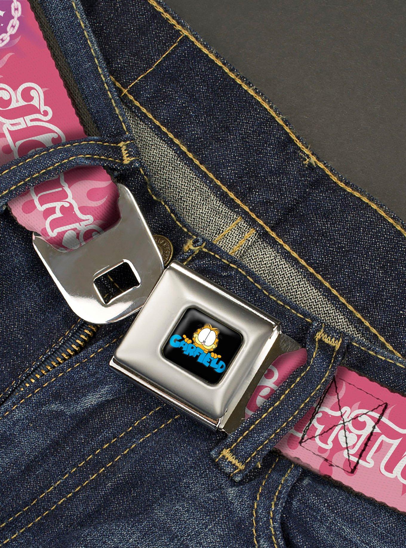 Garfield Heart Throb Flames Pose Seatbelt Buckle Belt, , hi-res