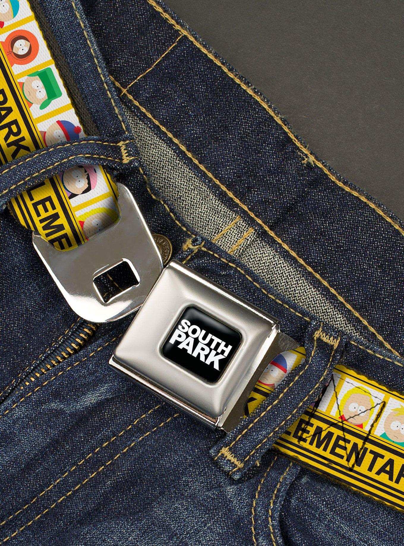 South Park Elementary School Bus Characters Pose Seatbelt Buckle Belt, BRIGHT YELLOW, alternate