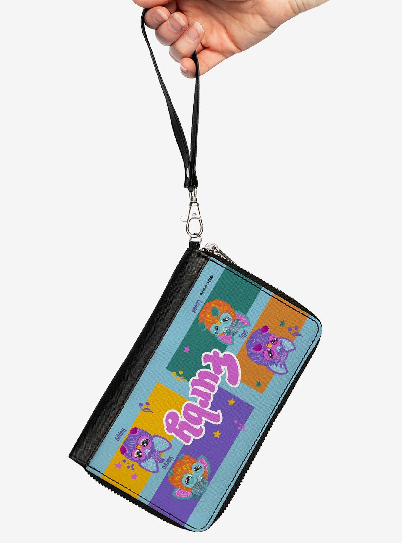 Furby Purple and Orange Mood Blocks and Logo Zip Around Wallet, , hi-res