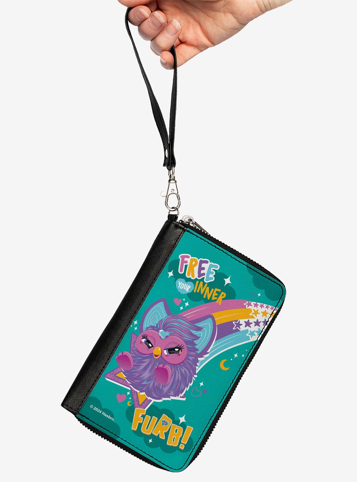 Furby Purple Furby Free Your Inner Furb Rainbow Zip Around Wallet, , alternate