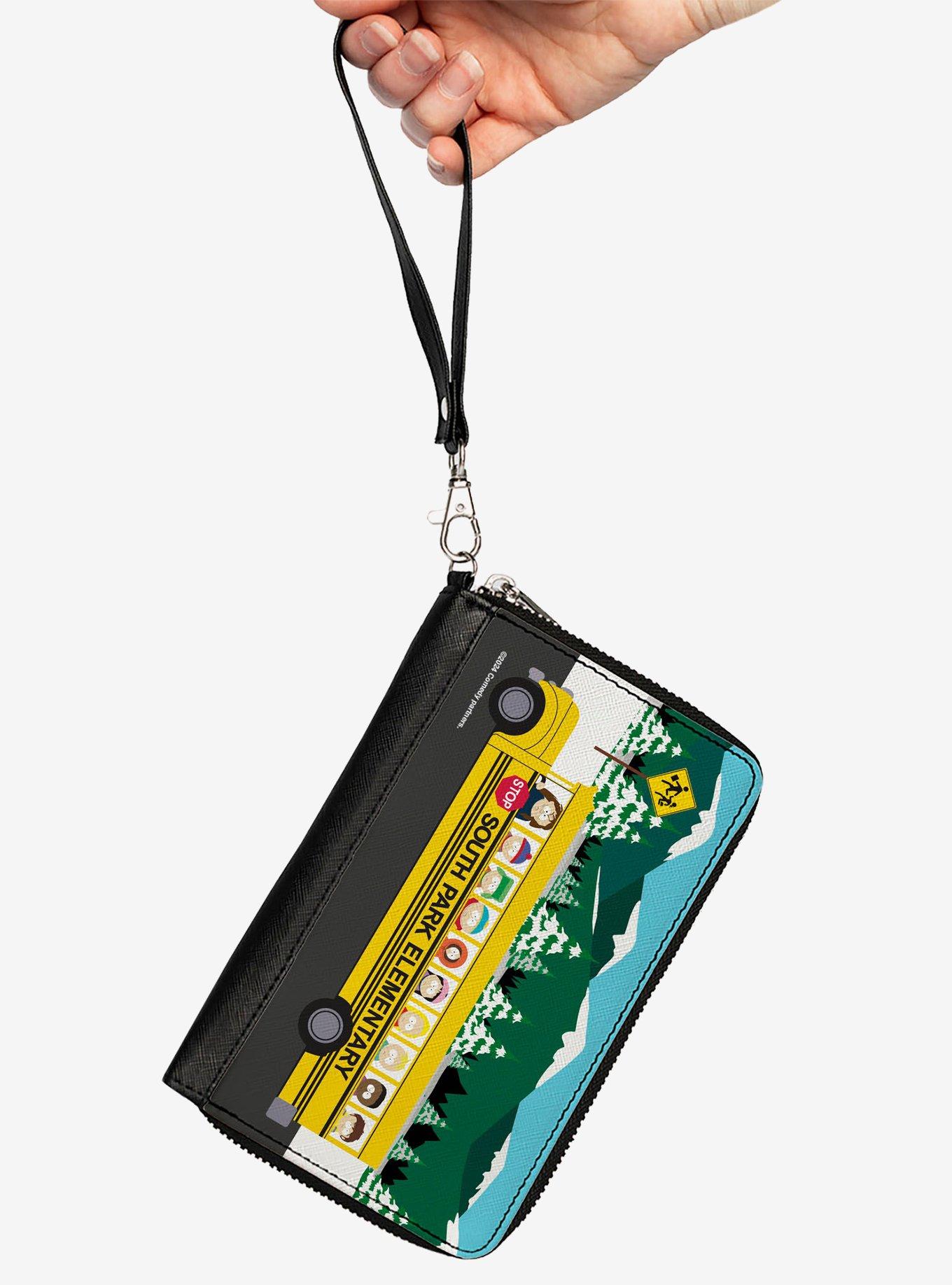 South Park Elementary School Bus Character Group Scene Zip Around Wallet, , alternate