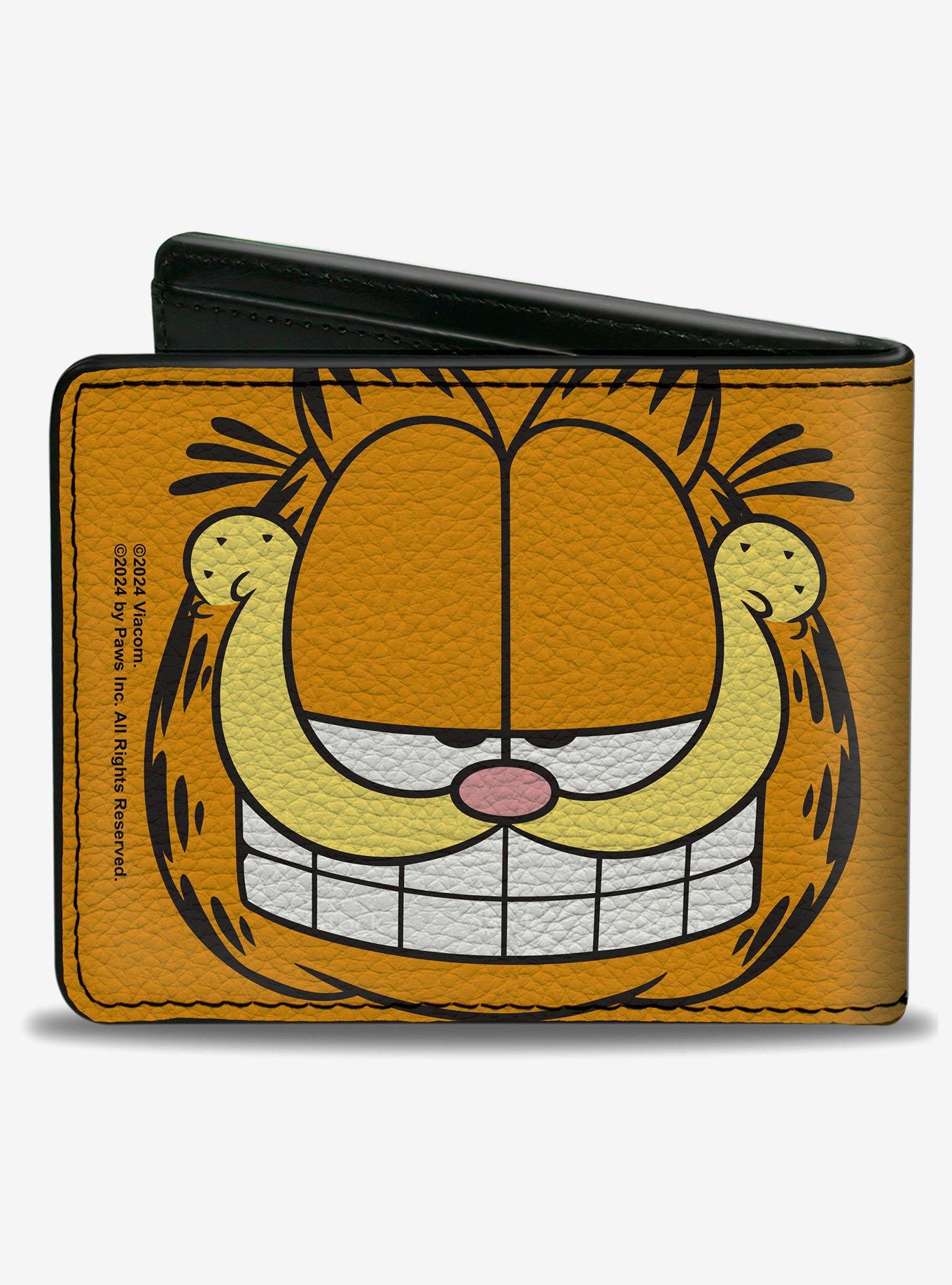 Garfield Smiling Face Character Close Up Bifold Wallet, , hi-res