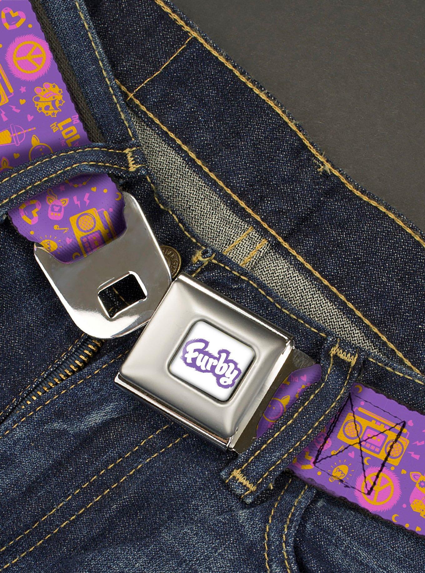 Furby Icons Collage Seatbelt Buckle Belt, MULTI, alternate