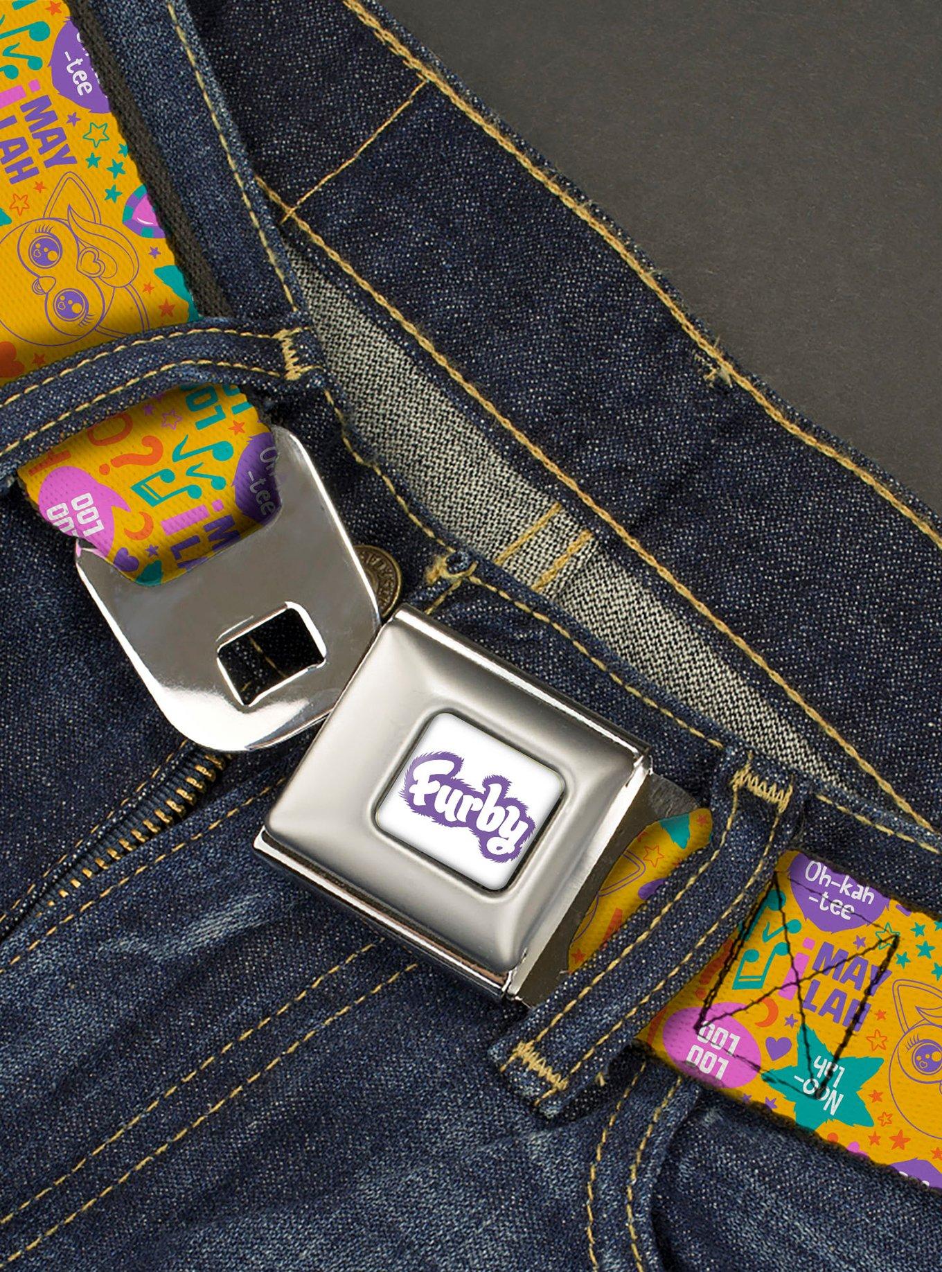 Furby Furbmoji and Furbish Phrases Icons Seatbelt Buckle Belt, , hi-res