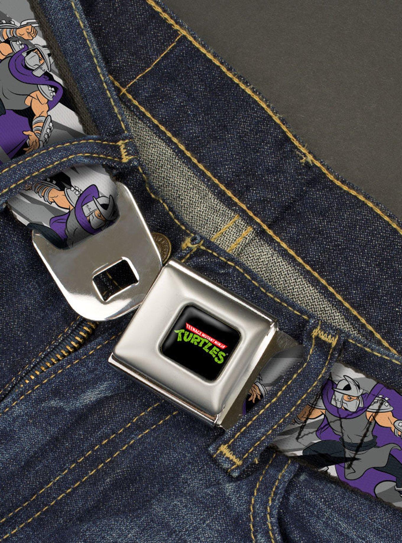 Teenage Mutant Ninja Turtles Shredder Poses Seatbelt Buckle Belt, GREY, alternate