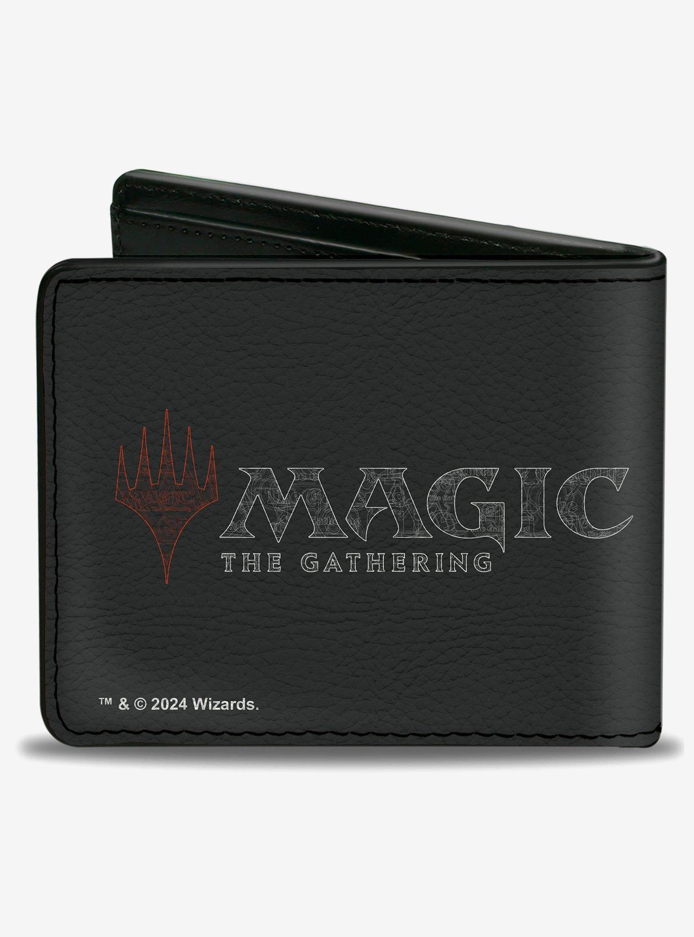 Magic: The Gathering Black Mana Skull Icon and Logo Bifold Wallet, , hi-res