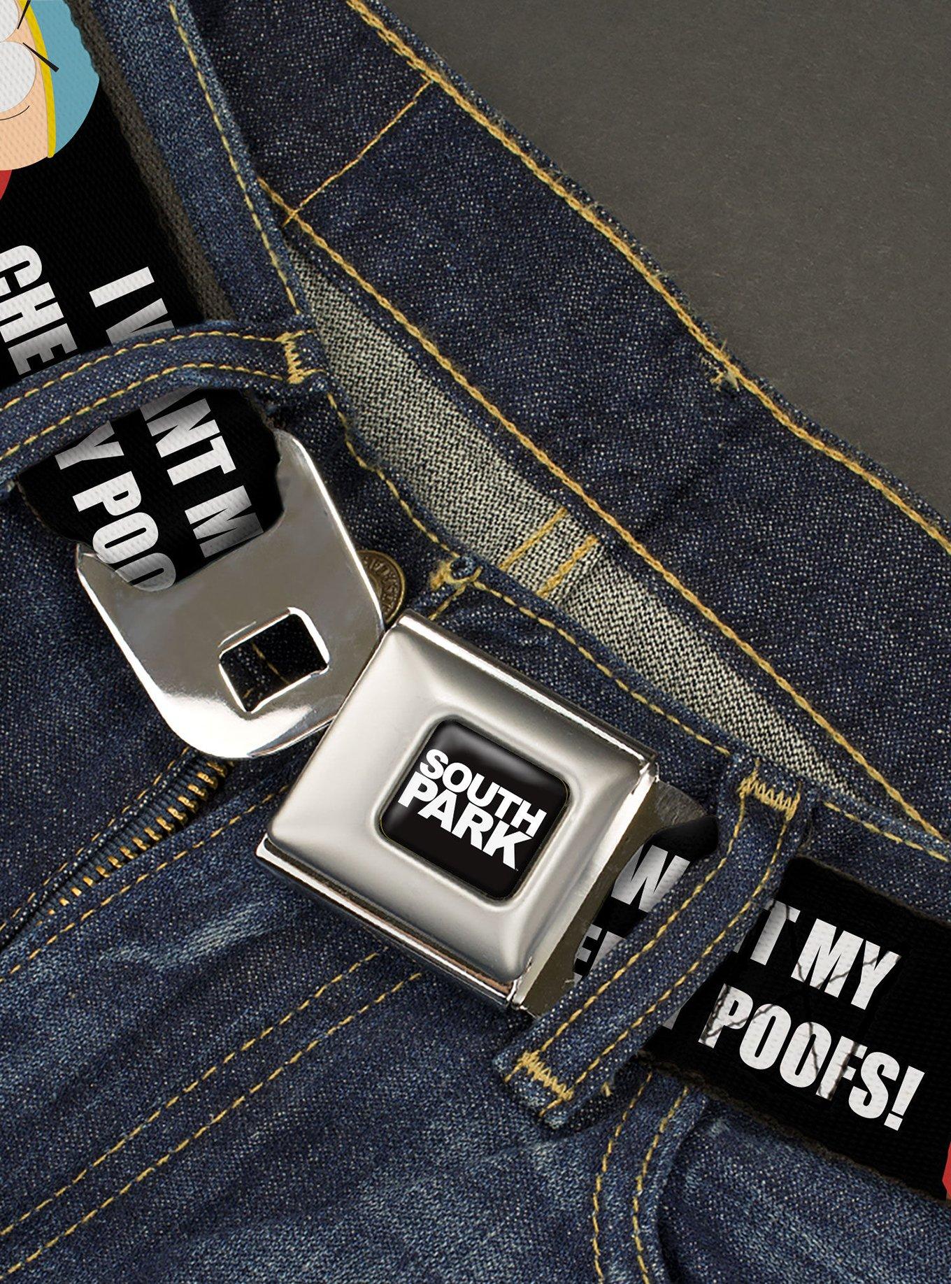 South Park Cartman I Want My Cheesy Poofs Pose Seatbelt Buckle Belt, , hi-res