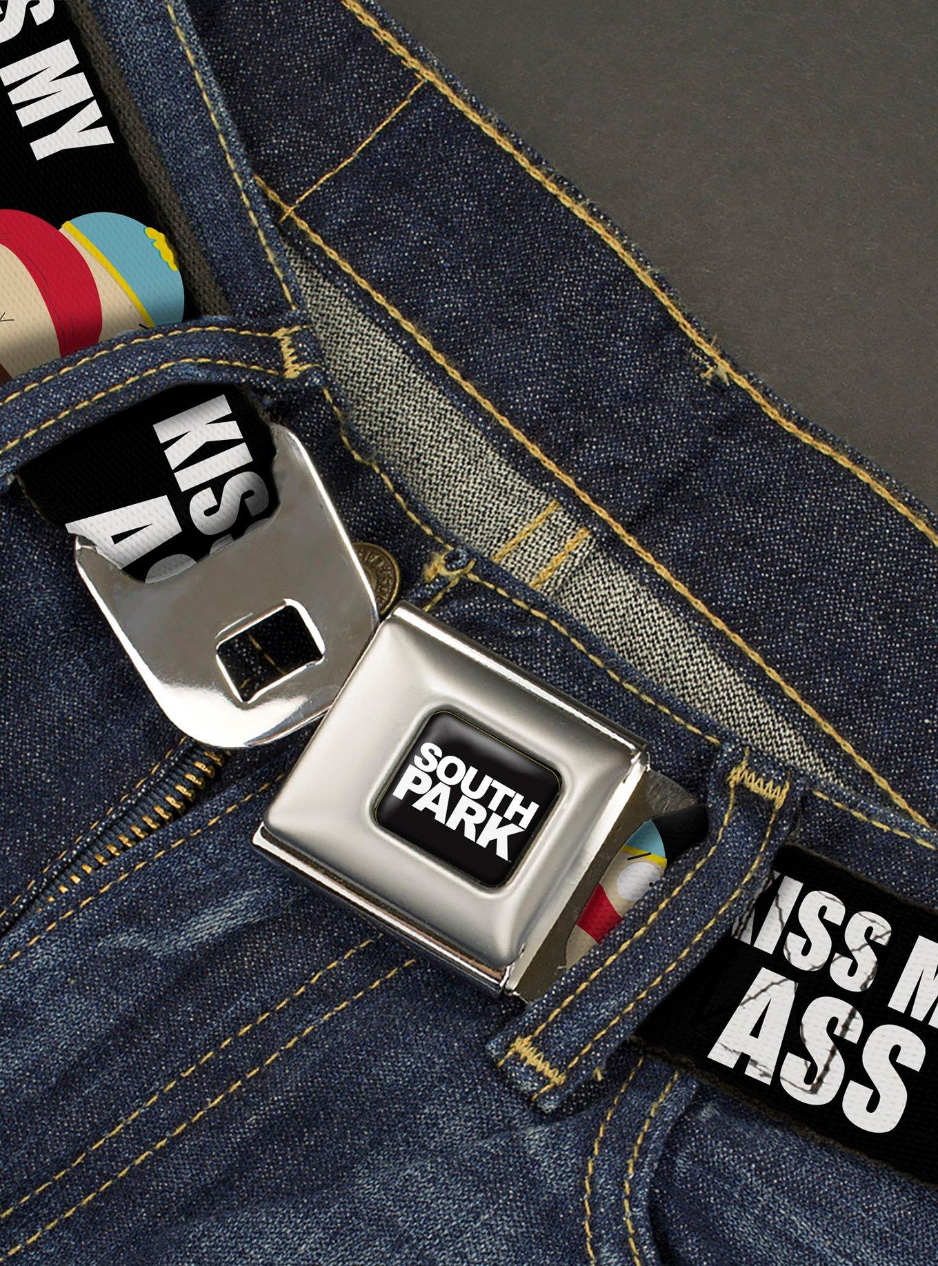 South Park Cartman Pants Kiss My Ass Pose Seatbelt Buckle Belt, , hi-res