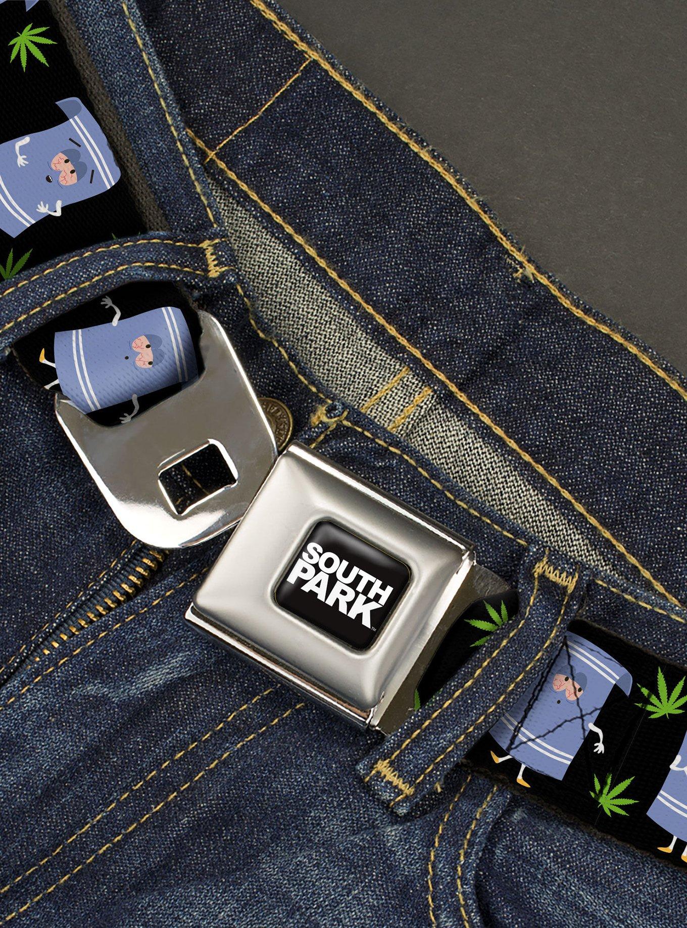 South Park Towlie and Scattered Pot Leaves Seatbelt Buckle Belt, , hi-res