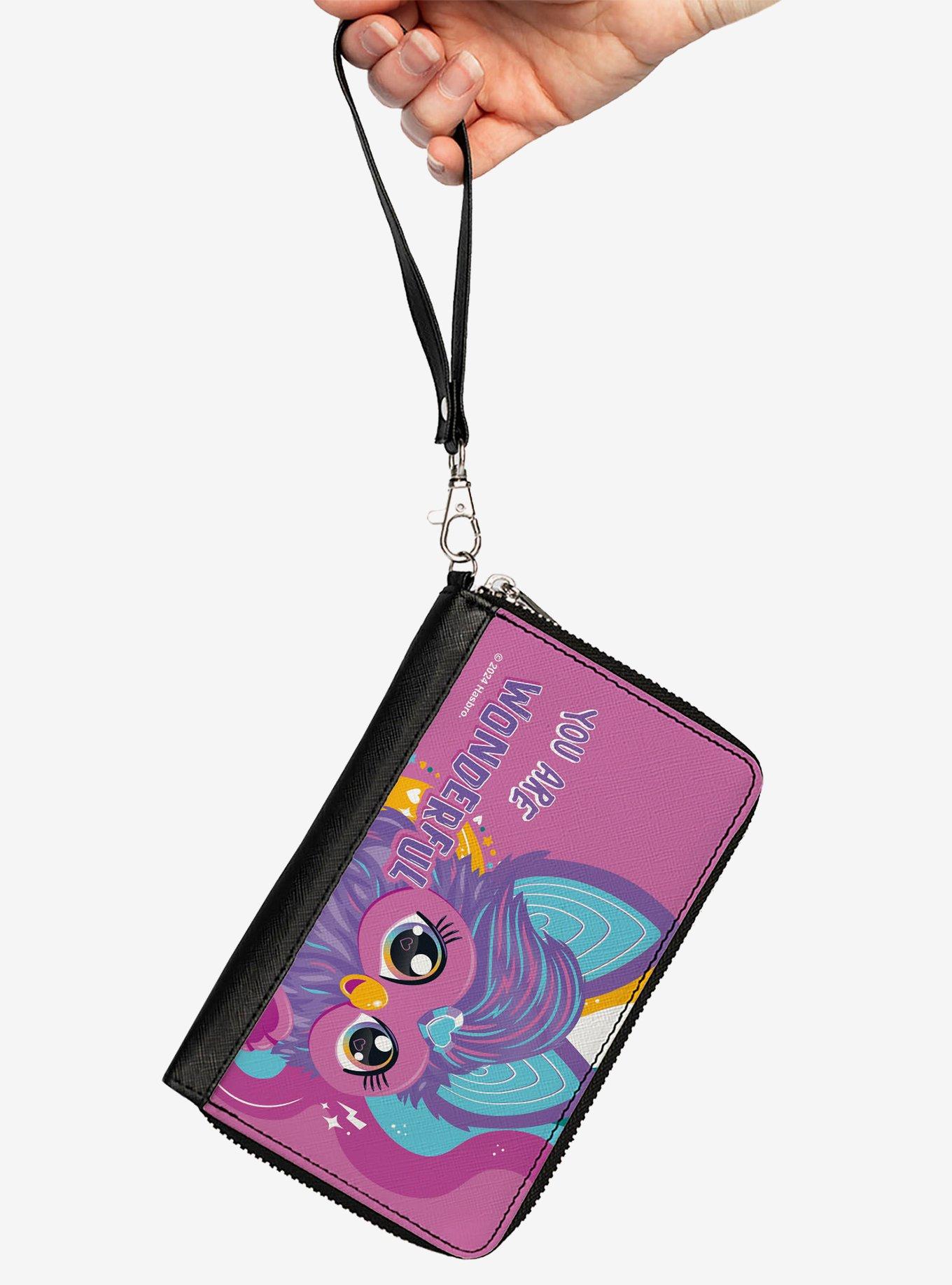 Furby Purple Furby You Are Wonderful Running Pose Zip Around Wallet, , hi-res