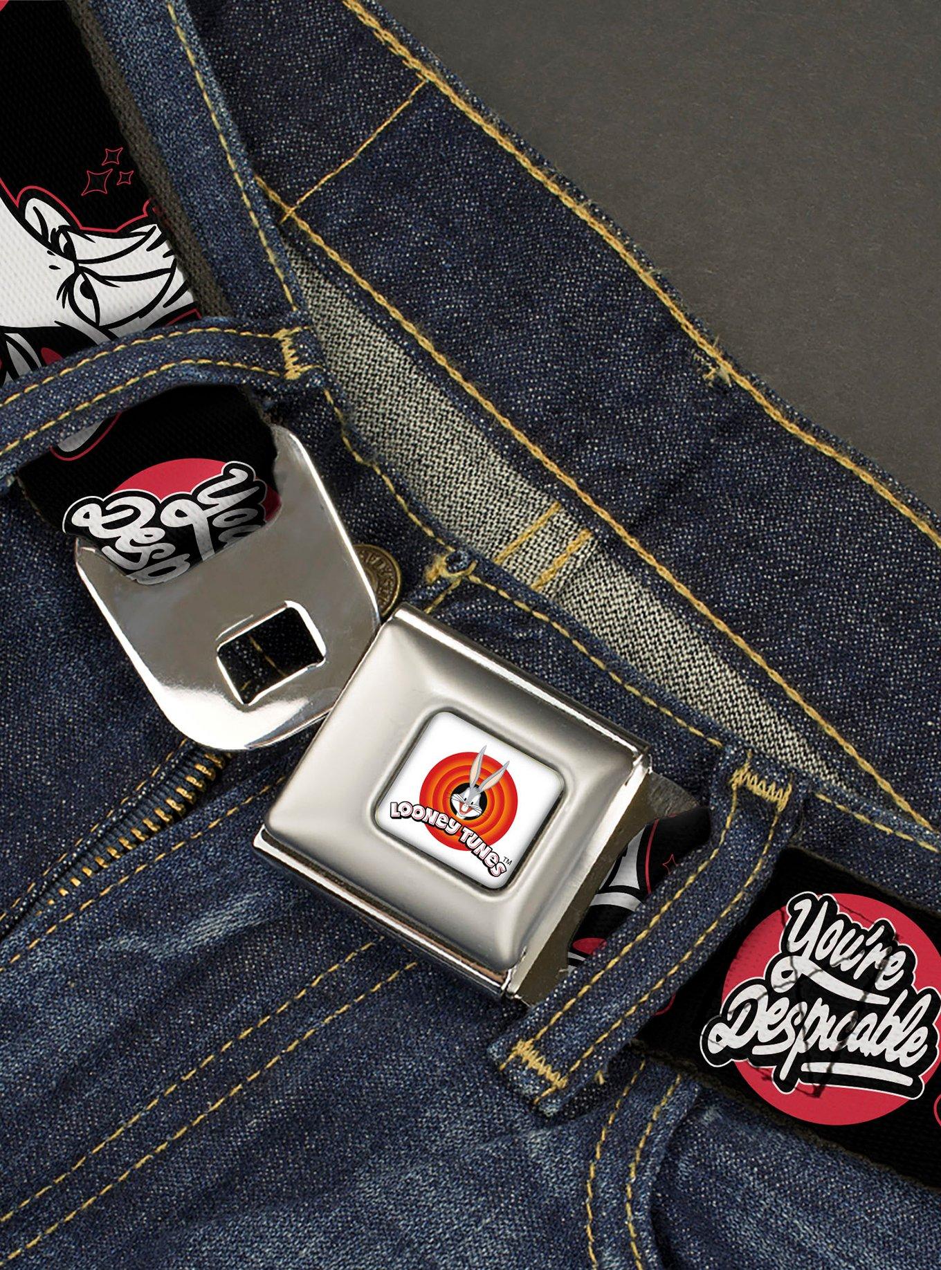 Looney Tunes Daffy Duck You're Despicable Seatbelt Buckle Belt, , hi-res