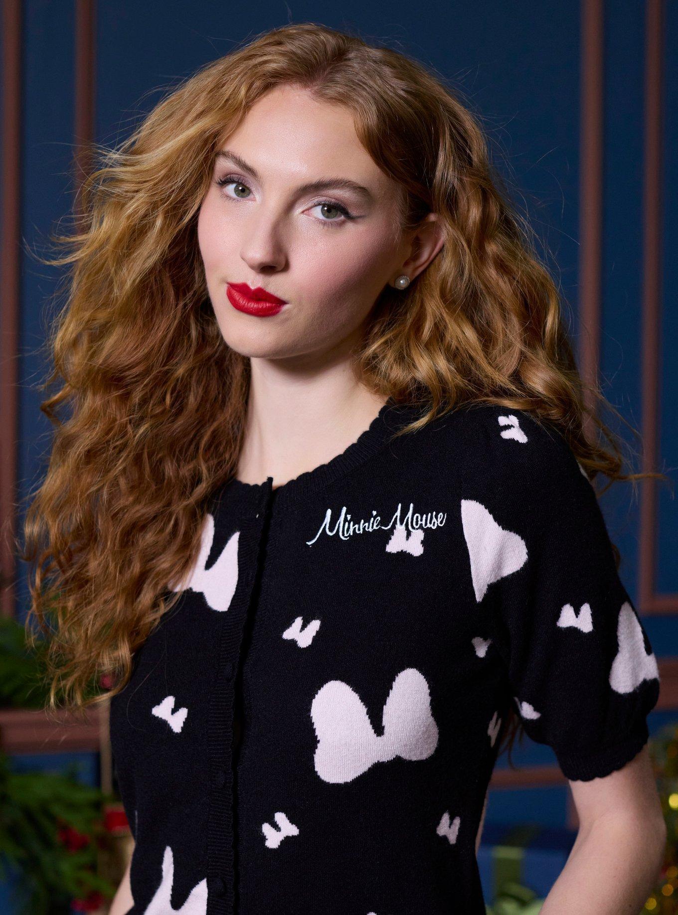 Her Universe Disney Minnie Mouse Bow Short-Sleeve Cardigan Her Universe Exclusive, MULTI, alternate