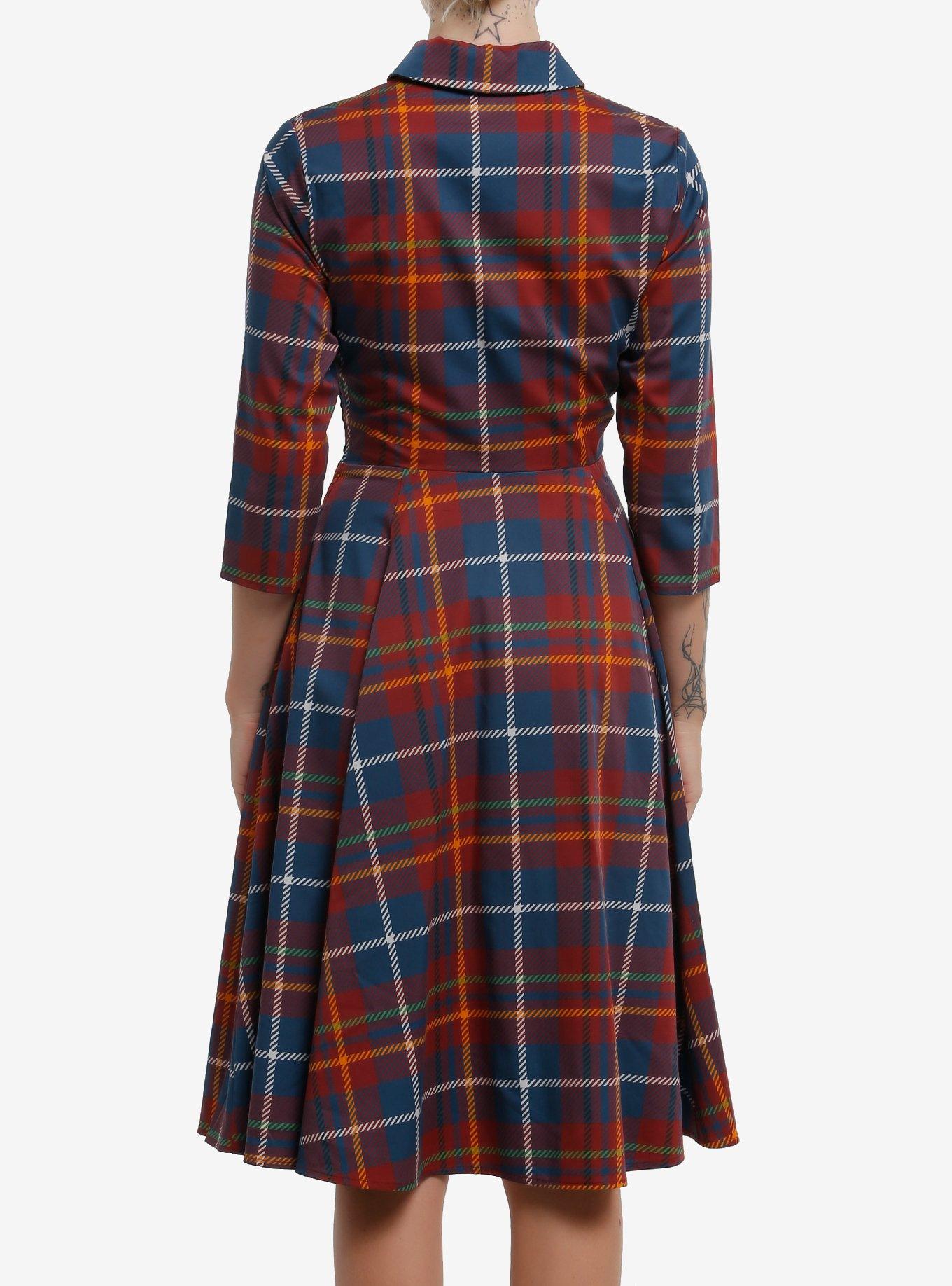 Her Universe Harry Potter Hogwarts Plaid Retro Dress Her Universe Exclusive, PLAID - RED, alternate - view 3