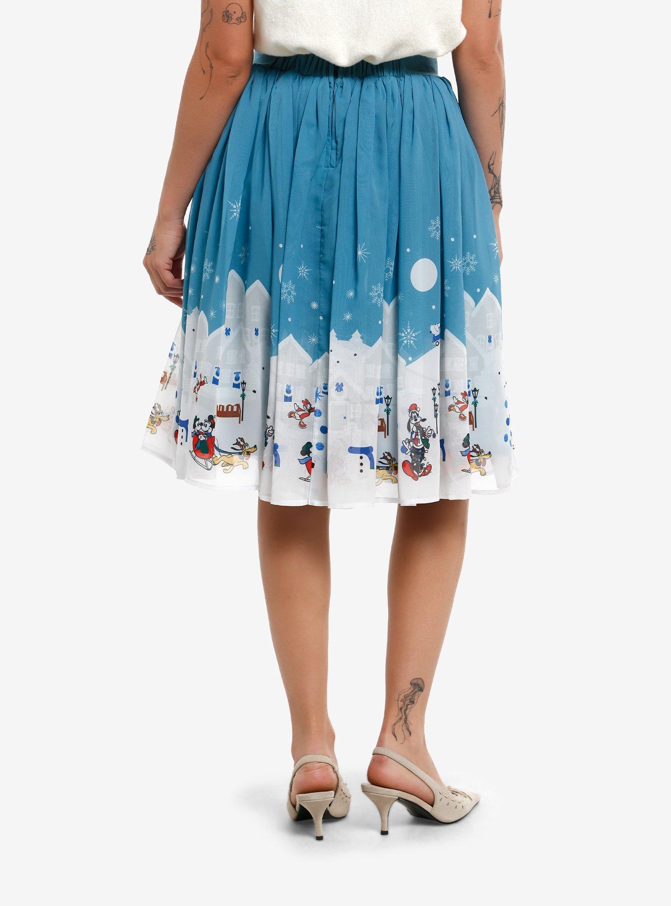 Her Universe Disney Mickey Mouse And Friends Snow Day Retro Skirt Her Universe Exclusive, , hi-res