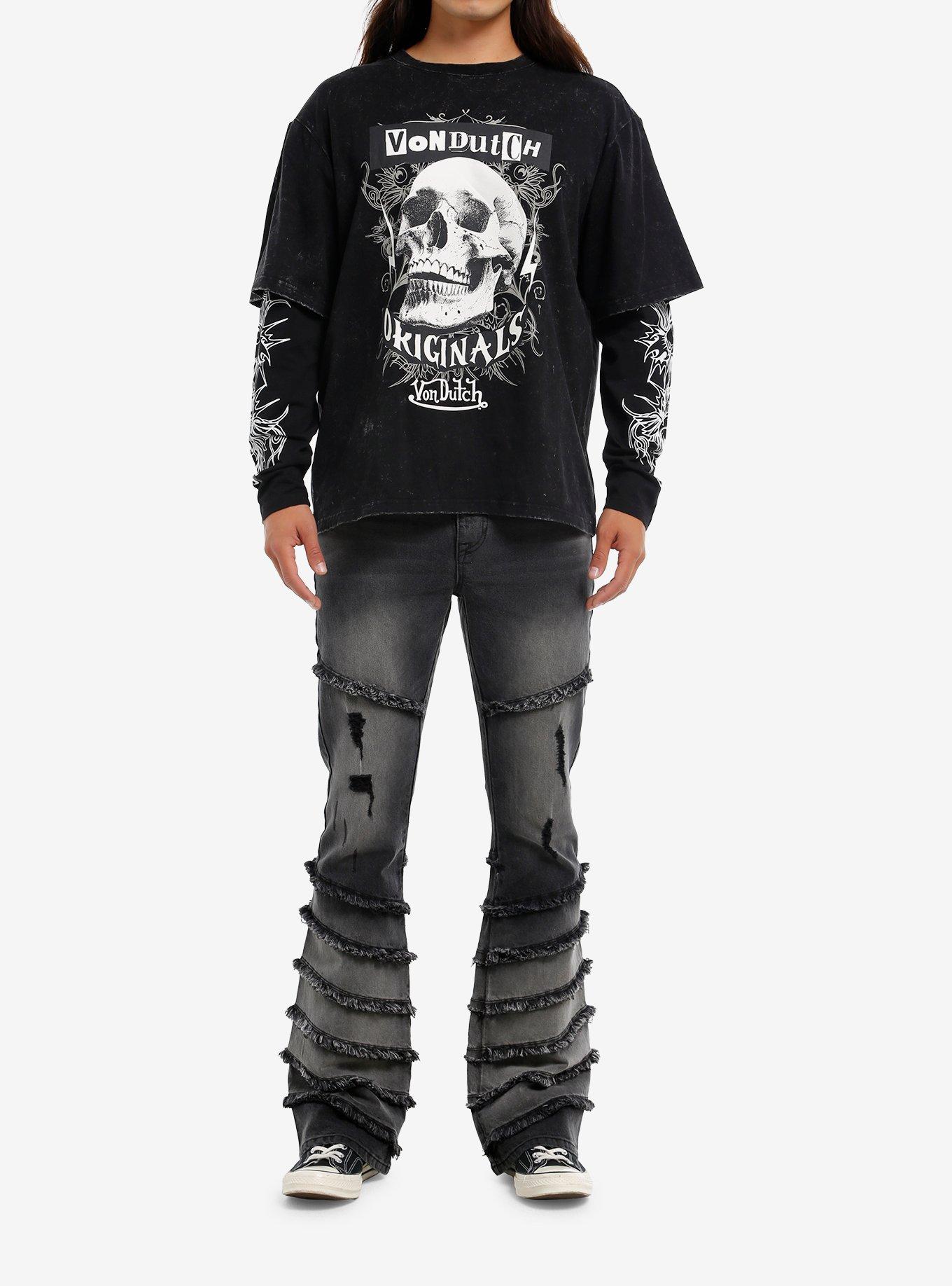 Von Dutch Skull Filigree Twofer Long-Sleeve T-Shirt, , hi-res
