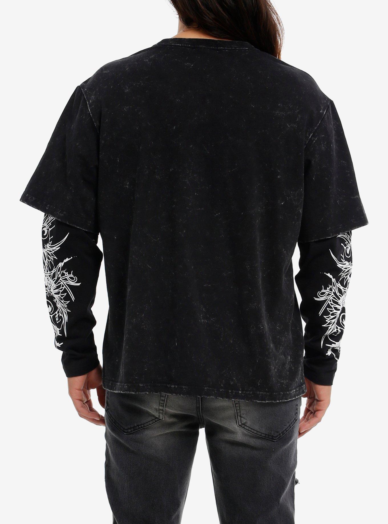 Von Dutch Skull Filigree Twofer Long-Sleeve T-Shirt, , alternate