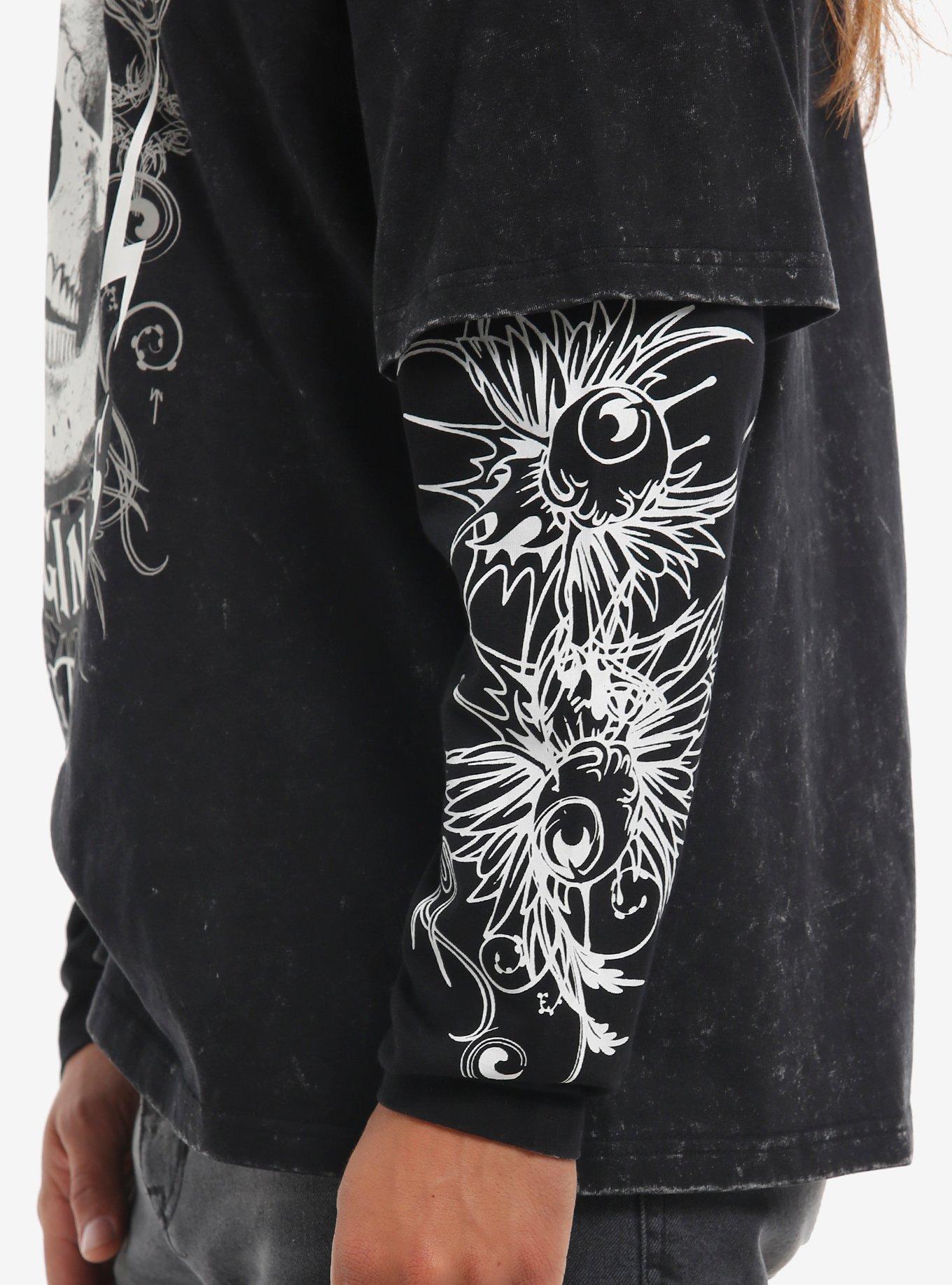 Von Dutch Skull Filigree Twofer Long-Sleeve T-Shirt, , alternate