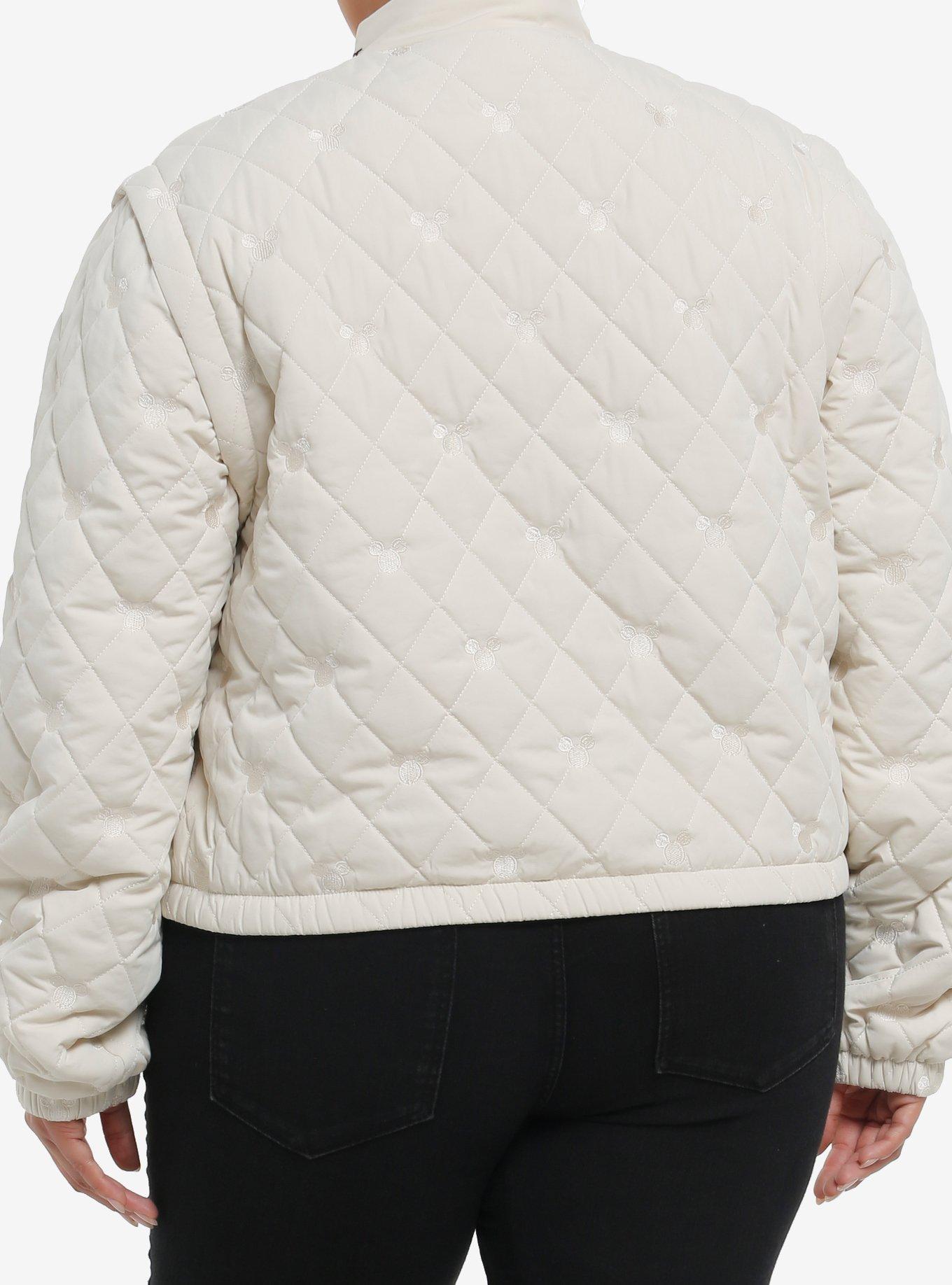 Her Universe Disney Mickey Mouse Convertible Puffer Jacket Plus Size Her Universe Exclusive, BEIGE, alternate - view 3