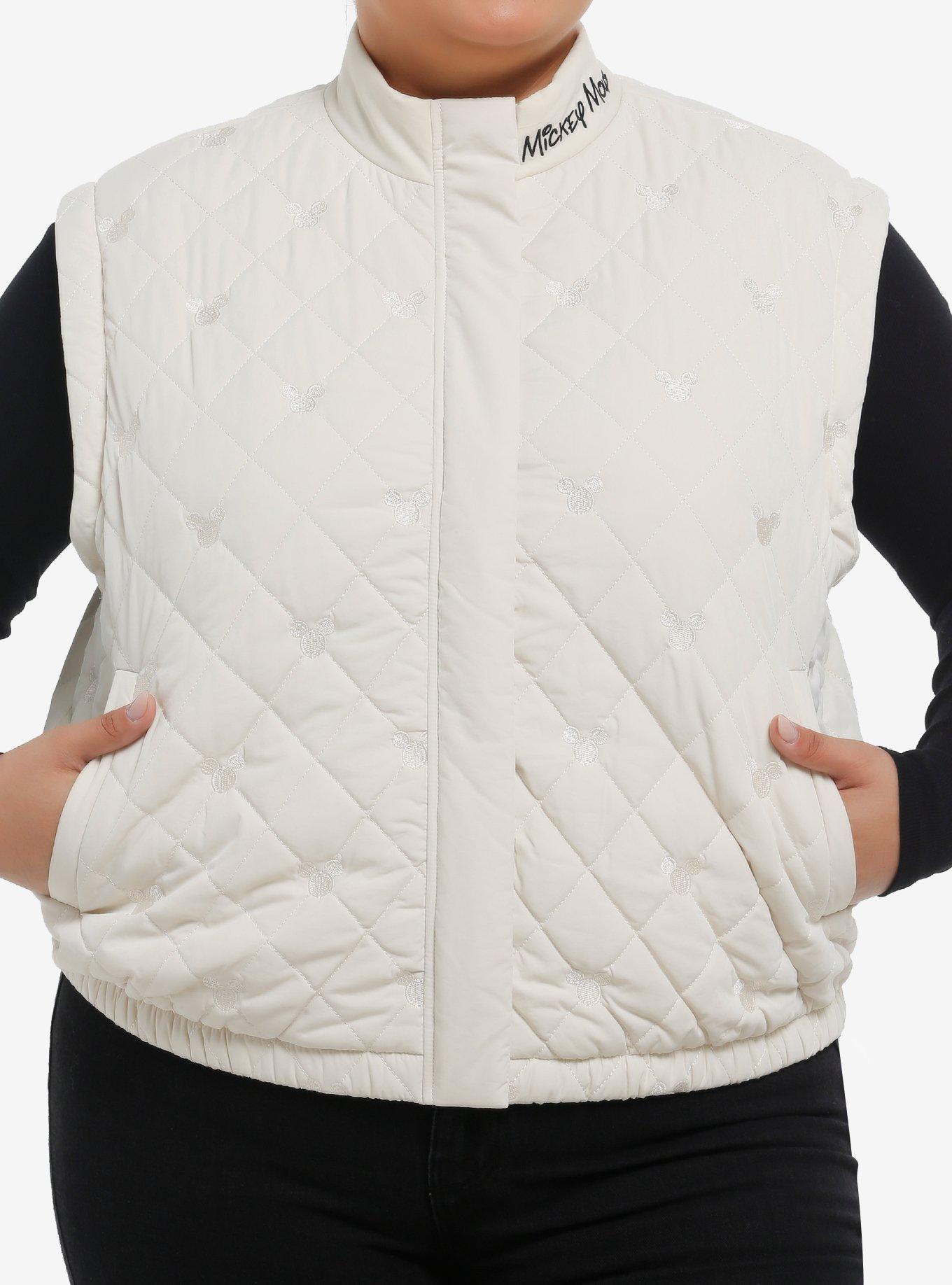 Her Universe Disney Mickey Mouse Convertible Puffer Jacket Plus Size Her Universe Exclusive, BEIGE, alternate - view 4