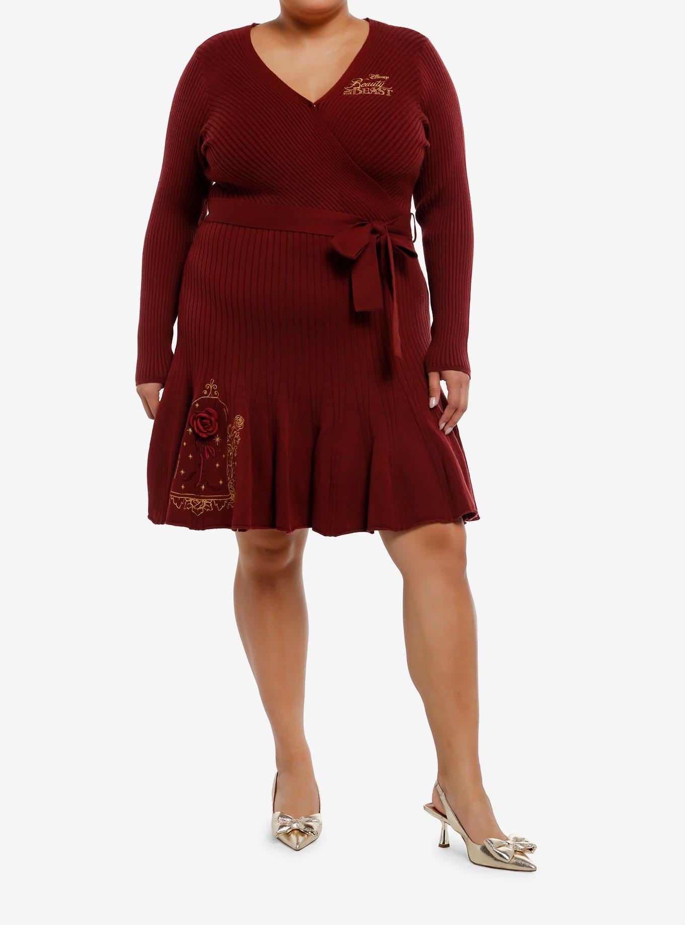 Her Universe Disney Beauty And The Beast Belle Sweater Dress Plus Size Her Universe Exclusive, , hi-res