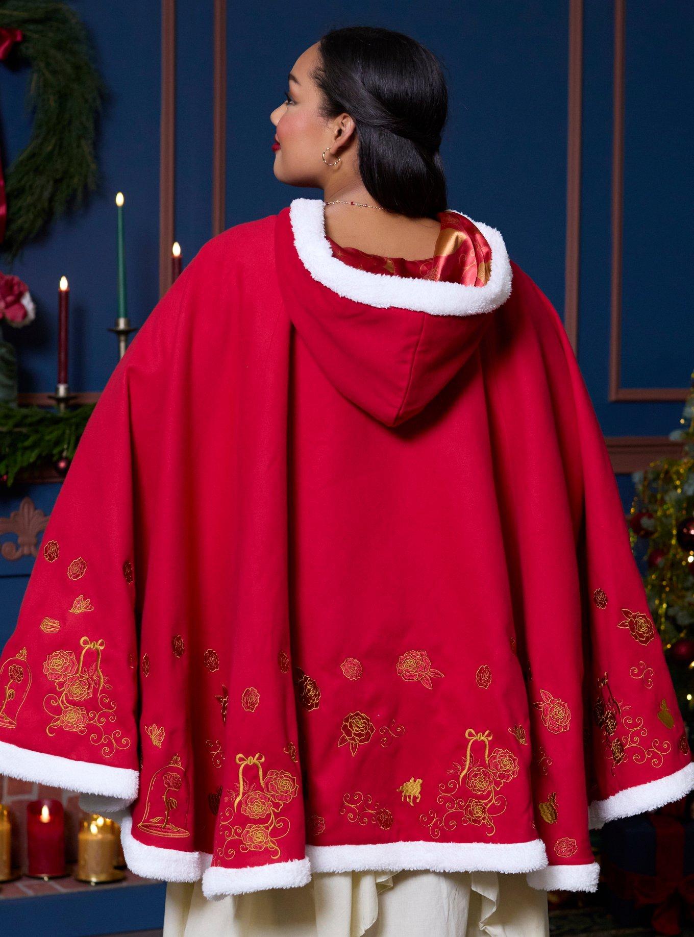 Her Universe Disney Beauty And The Beast Belle Hooded Cape Plus Size Her Universe Exclusive, RED, alternate